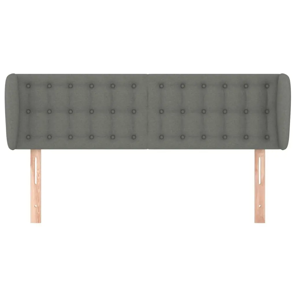 Headboard with Ears Dark Grey 147x23x78/88 cm Fabric 3117577