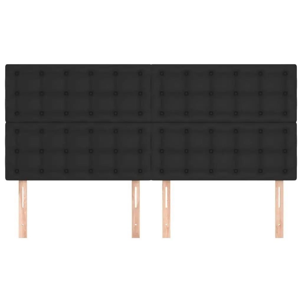 Headboards 4 pcs Black 100x5x78/88 cm Faux Leather 3116440