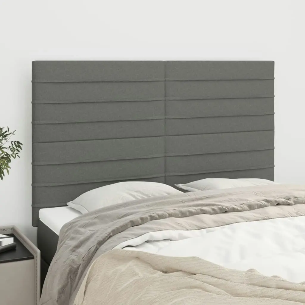 Headboards 4 pcs Dark Grey 72x5x78/88 cm Fabric 3116471