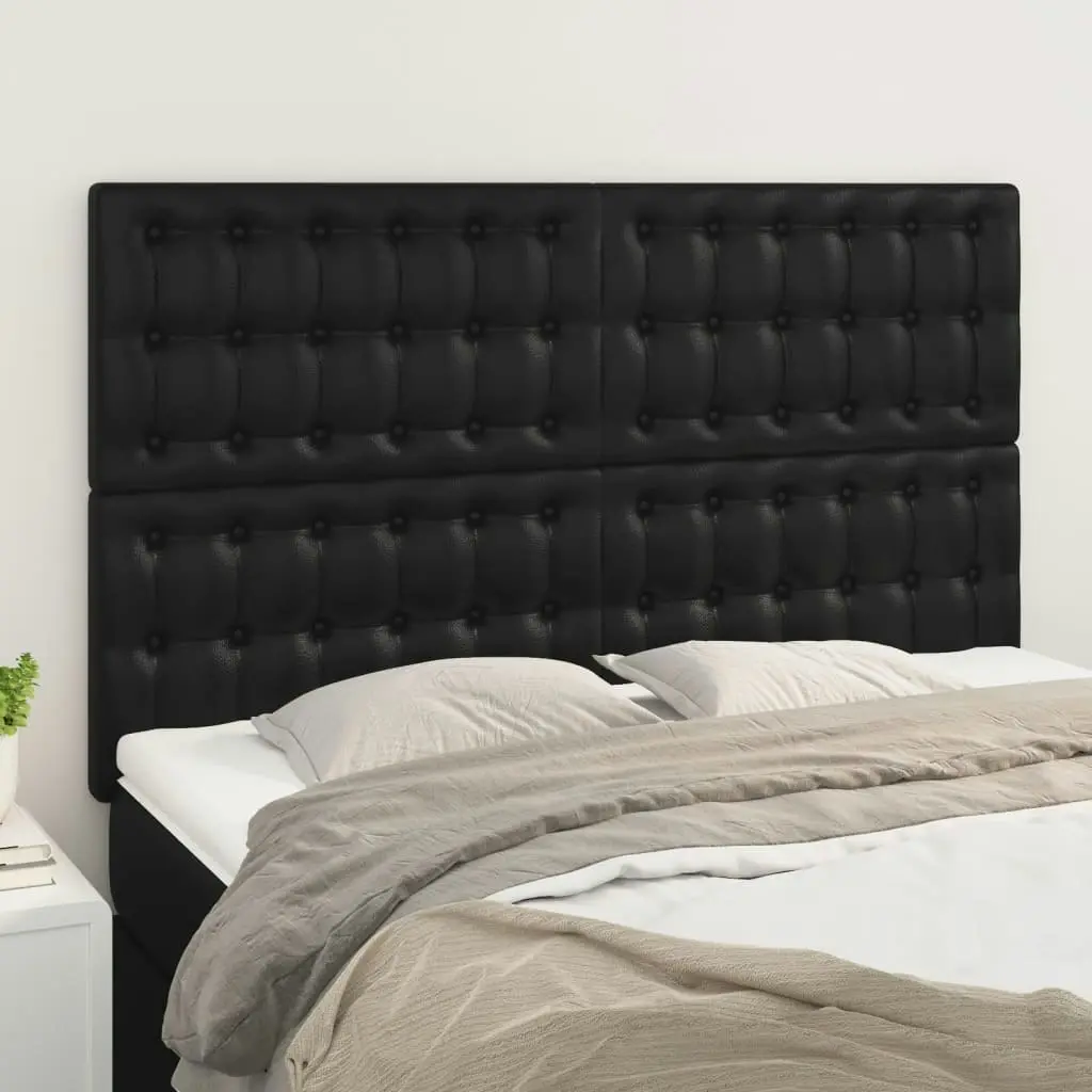 Headboards 4 pcs Black 72x5x78/88 cm Faux Leather 3116422