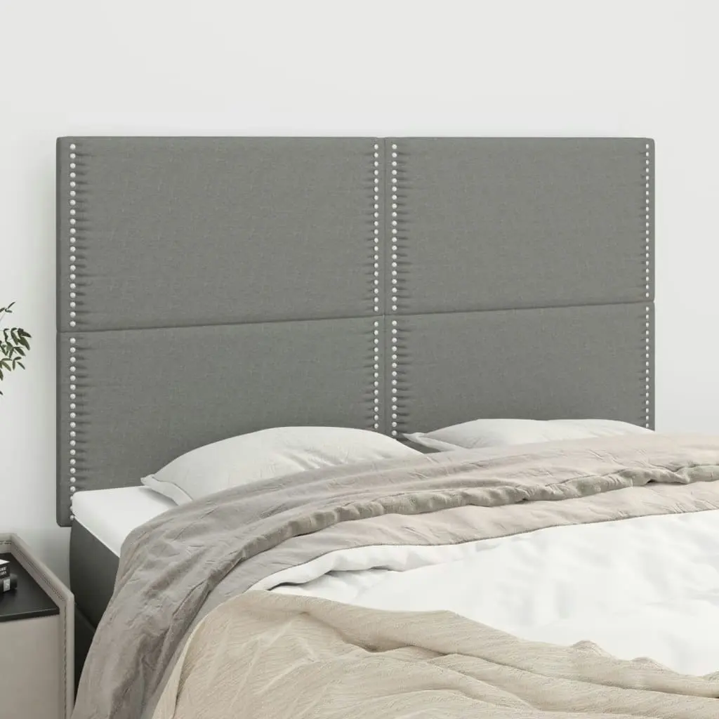 Headboards 4 pcs Dark Grey 72x5x78/88 cm Fabric 3116191