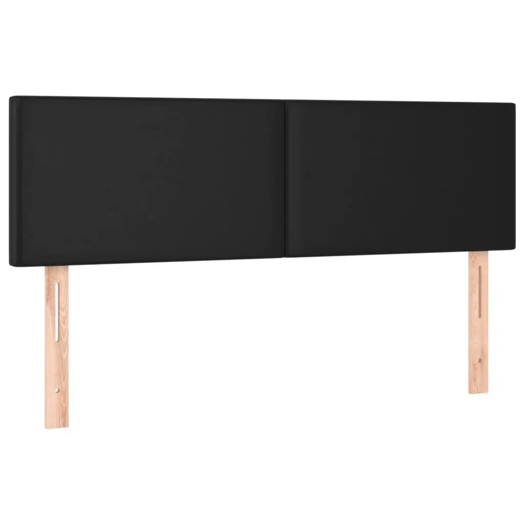 LED Headboard Black 144x5x78/88 cm Faux Leather 3121422