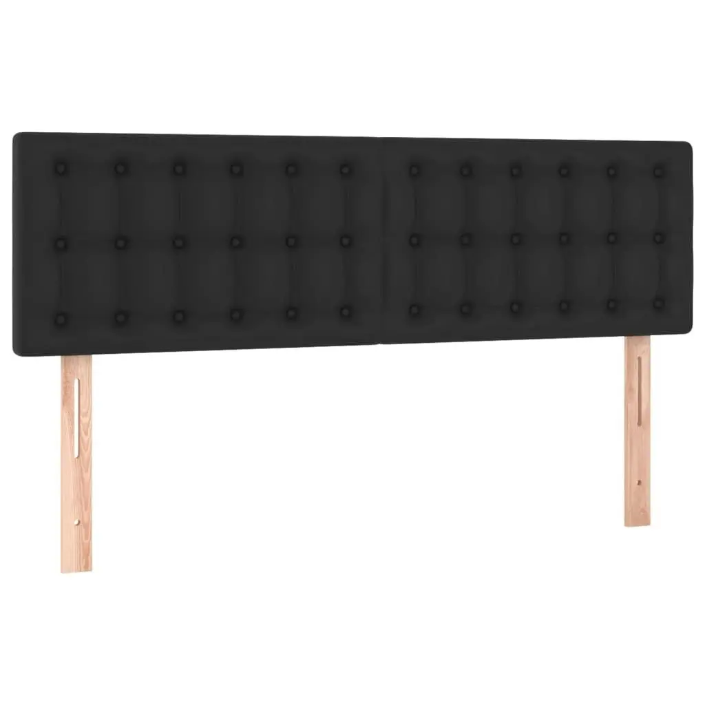 LED Headboard Black 144x5x78/88 cm Faux Leather 3121702