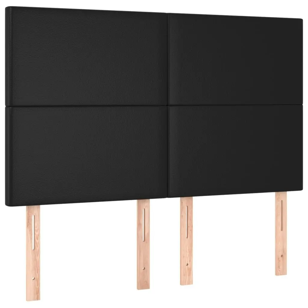 LED Headboard Black 144x5x118/128 cm Faux Leather 3122234