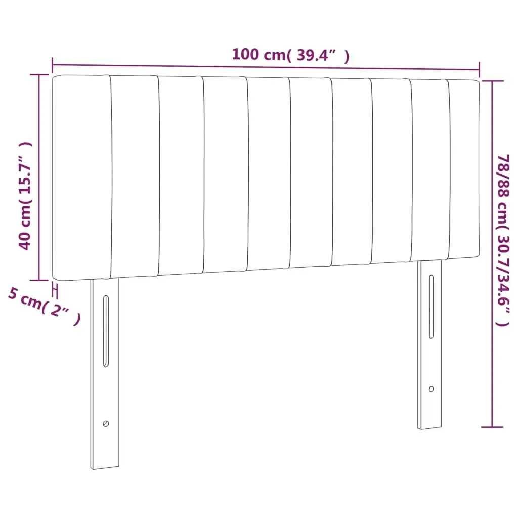 LED Headboard Dark Grey 100x5x78/88 cm Fabric 3121841