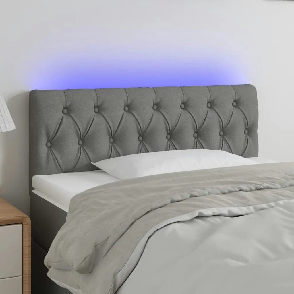 LED Headboard Dark Grey 100x7x78/88 cm Fabric 3121939