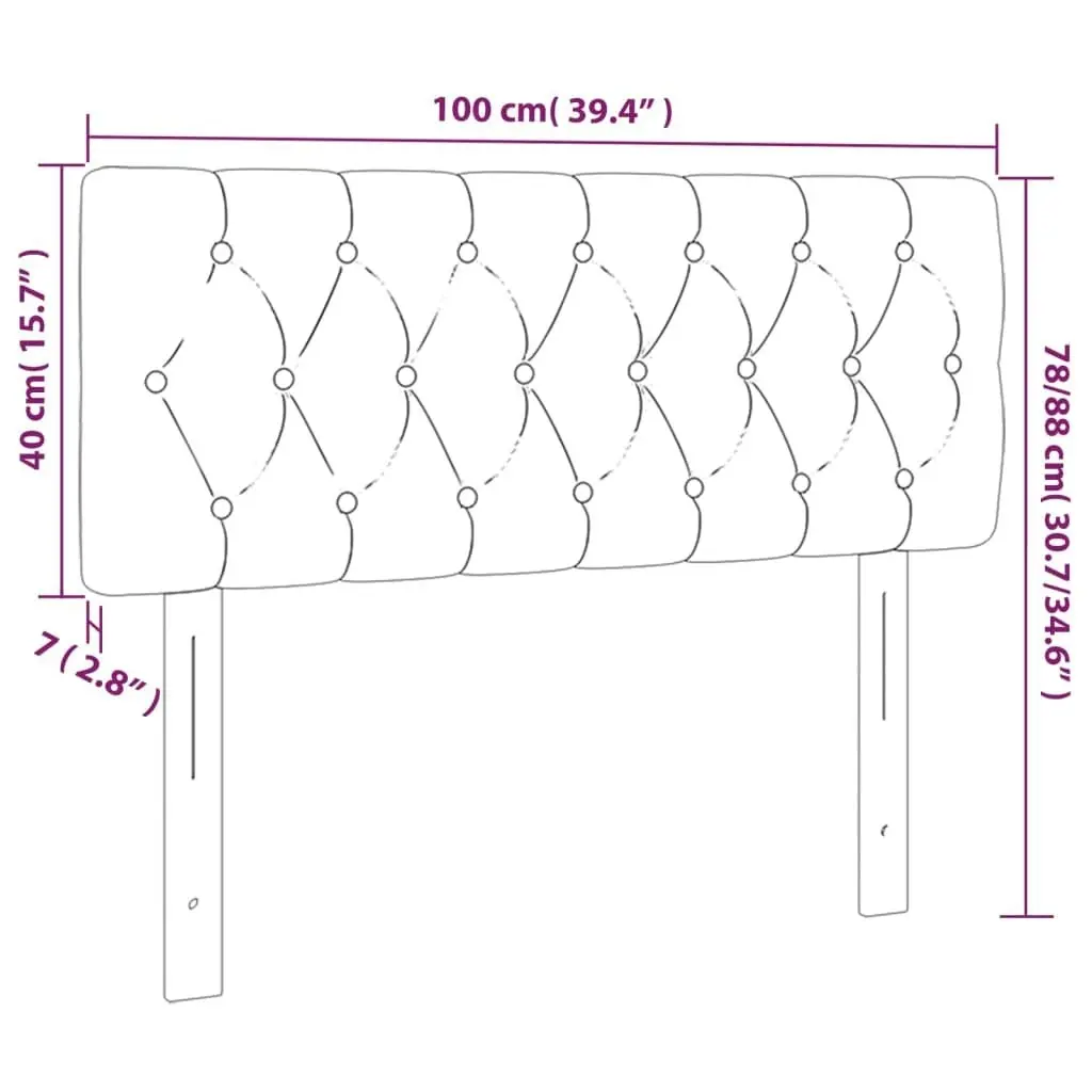 LED Headboard Dark Grey 100x7x78/88 cm Fabric 3121939