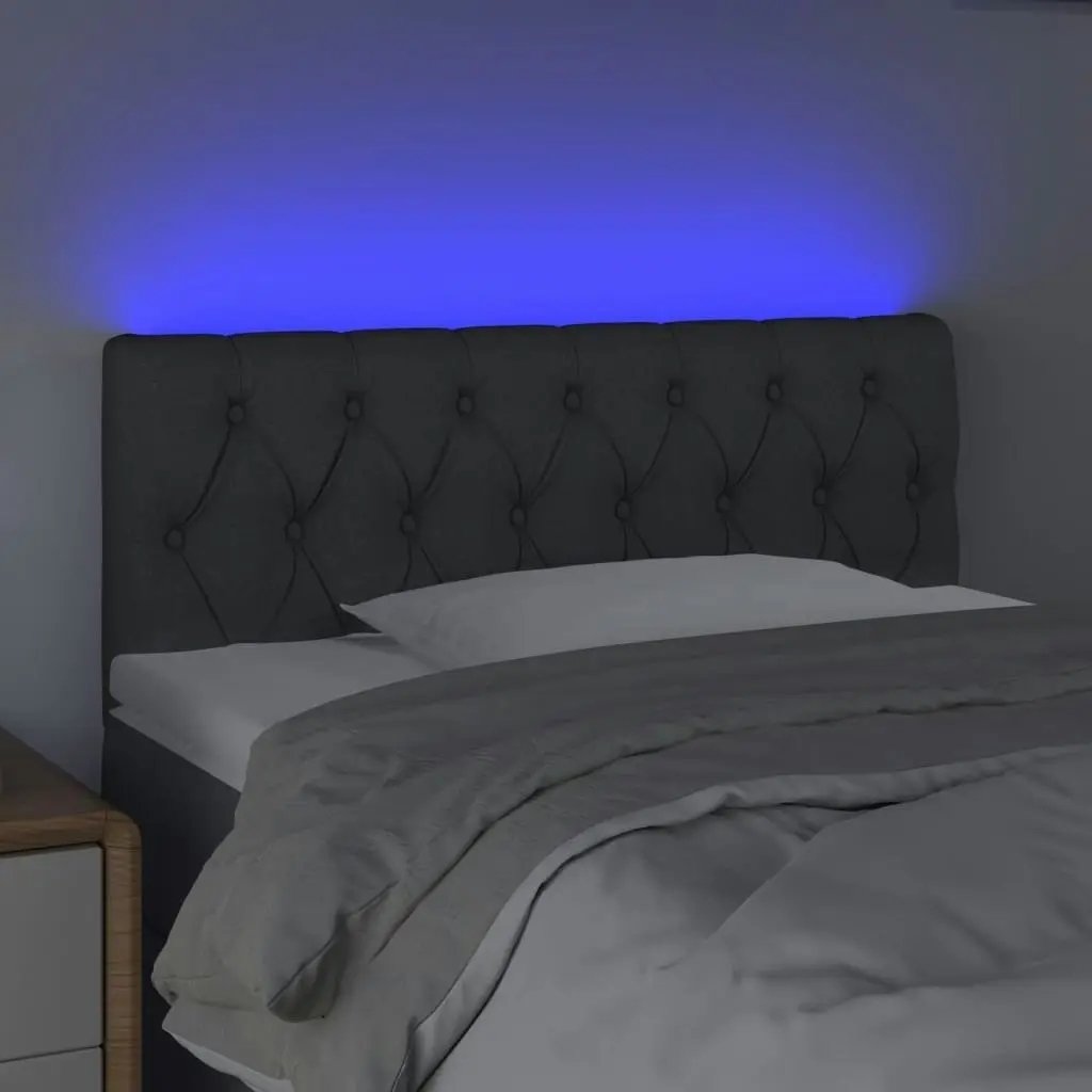 LED Headboard Dark Grey 100x7x78/88 cm Fabric 3121939