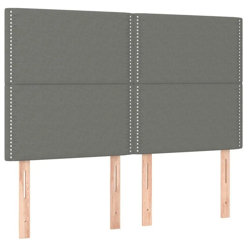 LED Headboard Dark Grey 144x5x118/128 cm Fabric 3122283