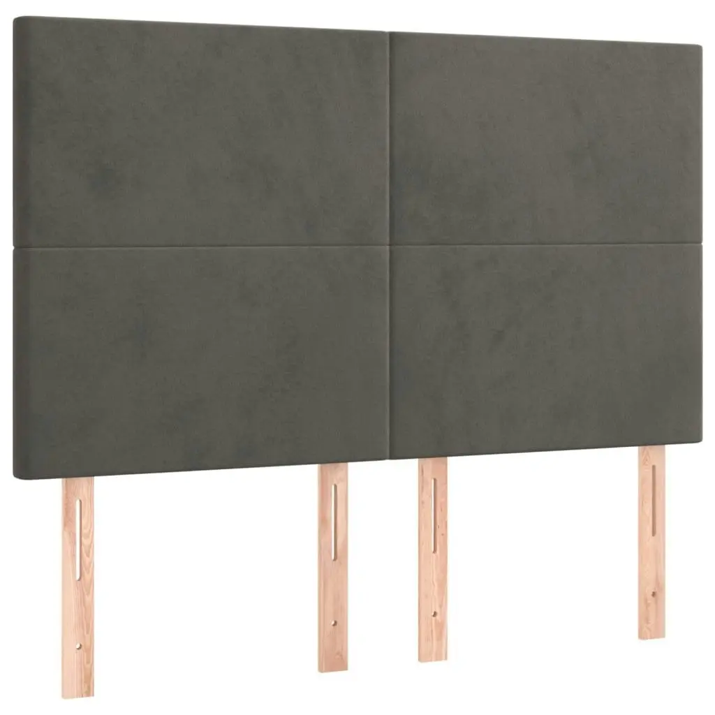 LED Headboard Dark Grey 144x5x118/128 cm Velvet 3122193