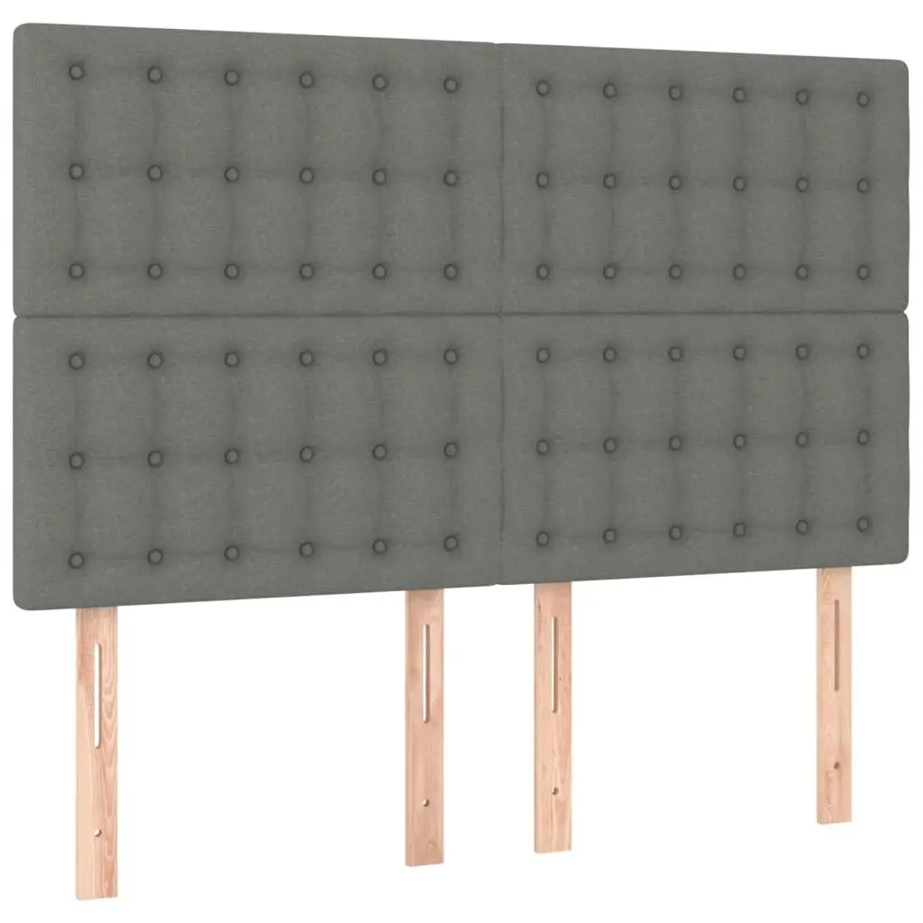 LED Headboard Dark Grey 144x5x118/128 cm Fabric 3122857