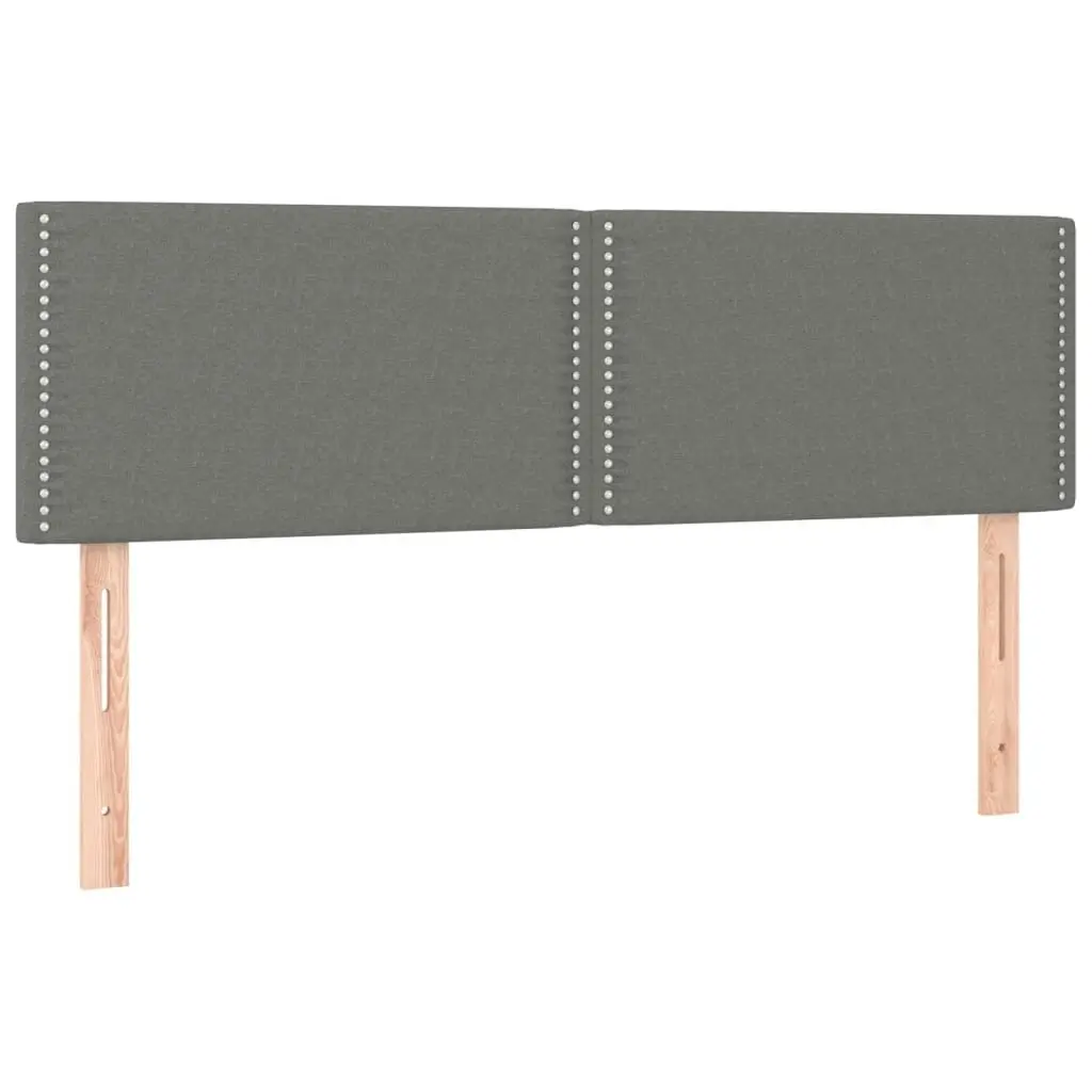 LED Headboard Dark Grey 144x5x78/88 cm Fabric 3121471