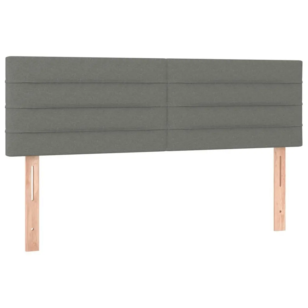 LED Headboard Dark Grey 144x5x78/88 cm Fabric 3121751