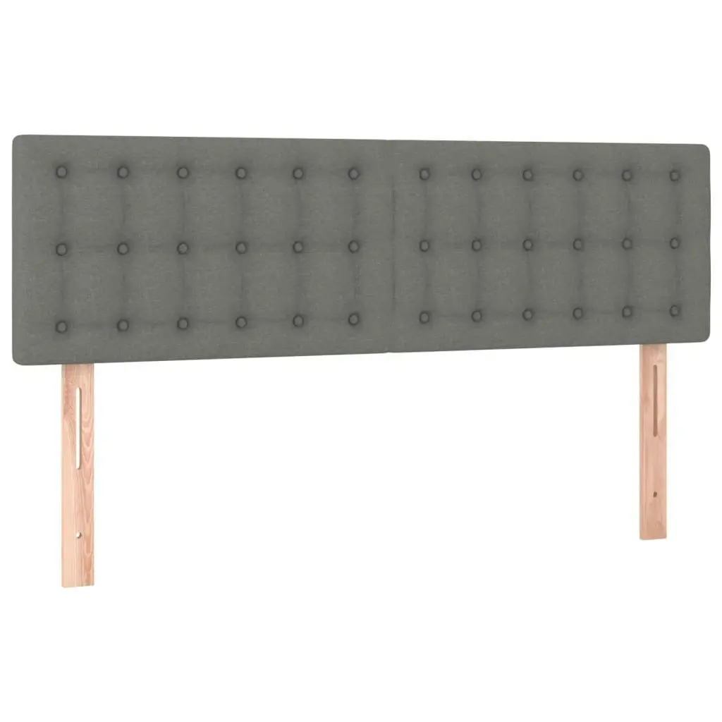 LED Headboard Dark Grey 144x5x78/88 cm Fabric 3122045