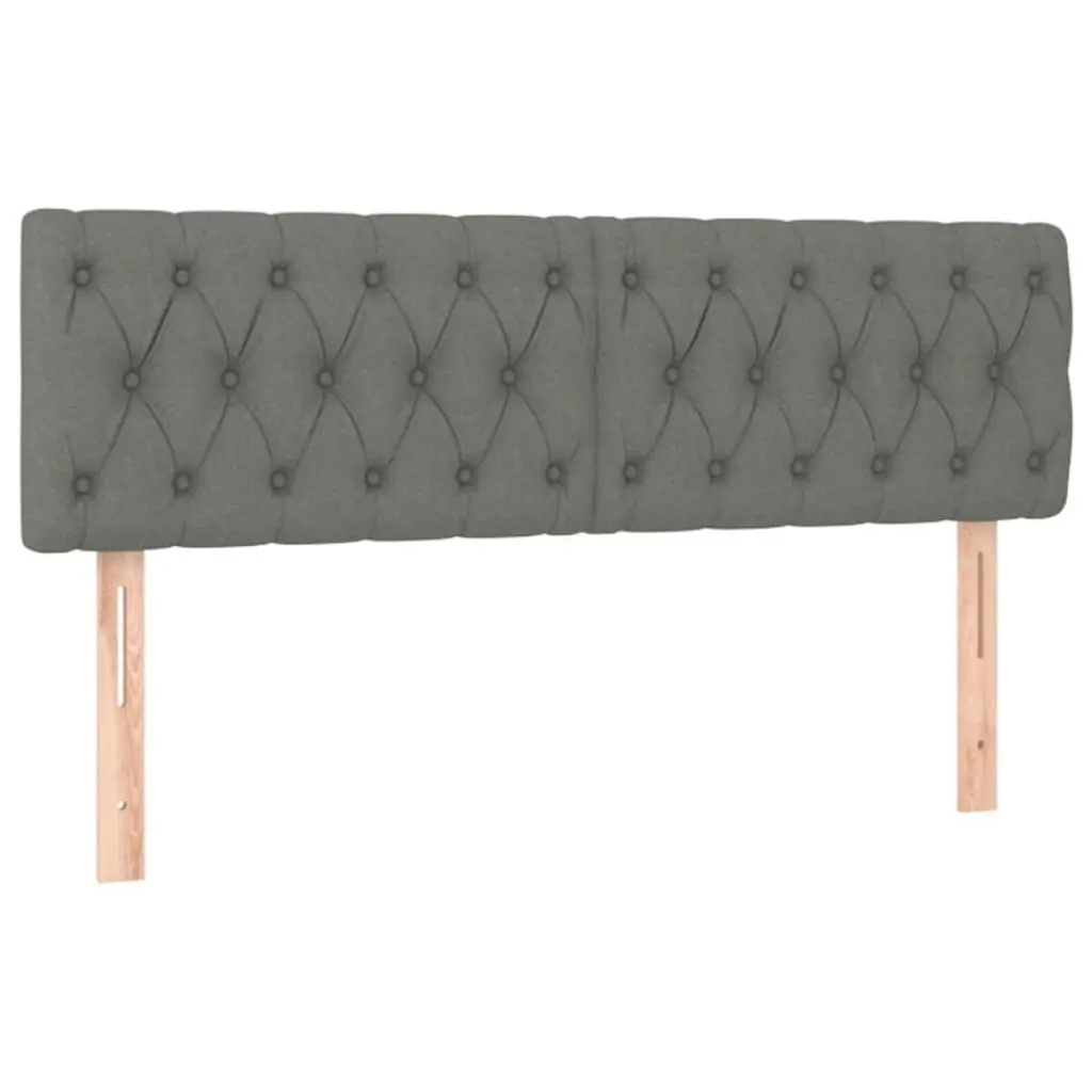 LED Headboard Dark Grey 144x7x78/88 cm Fabric 3121947