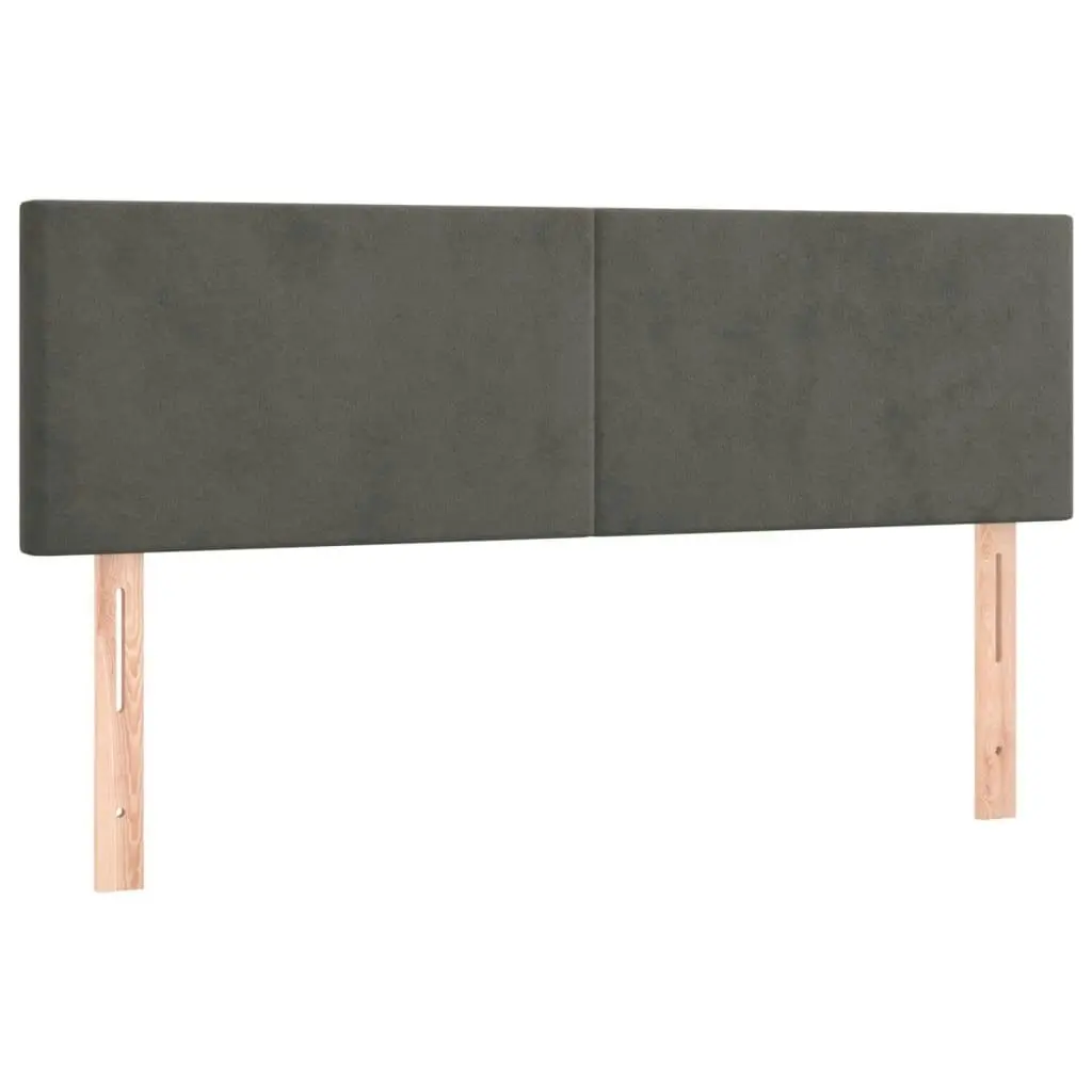 LED Headboard Dark Grey 144x5x78/88 cm Velvet 3121381