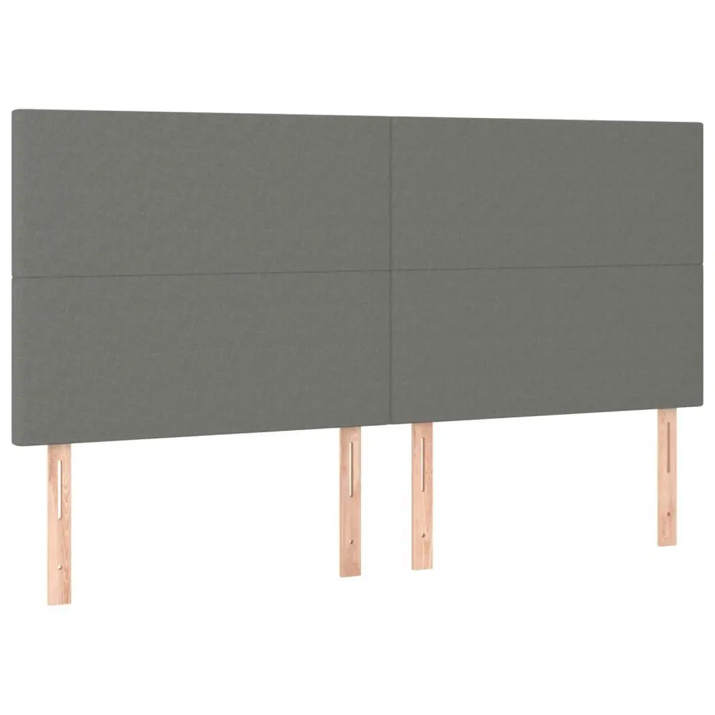 LED Headboard Dark Grey 160x5x118/128 cm Fabric 3122151