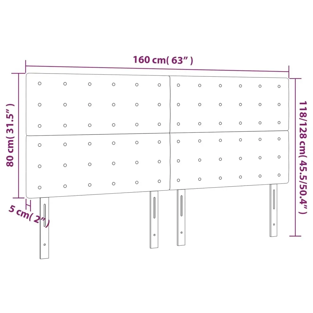 LED Headboard Dark Grey 160 cm Fabric 3122865