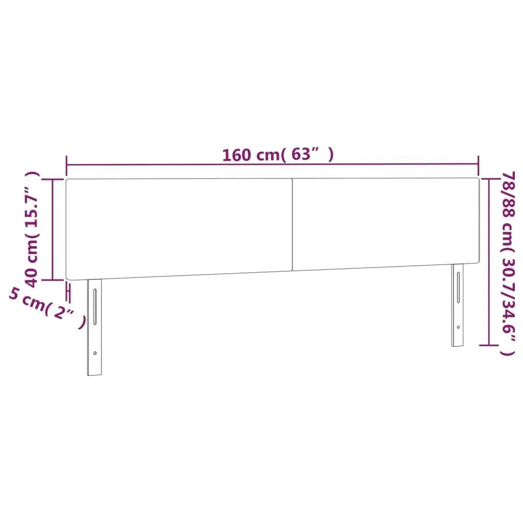 LED Headboard Dark Grey 160x5x78/88 cm Fabric 3121339