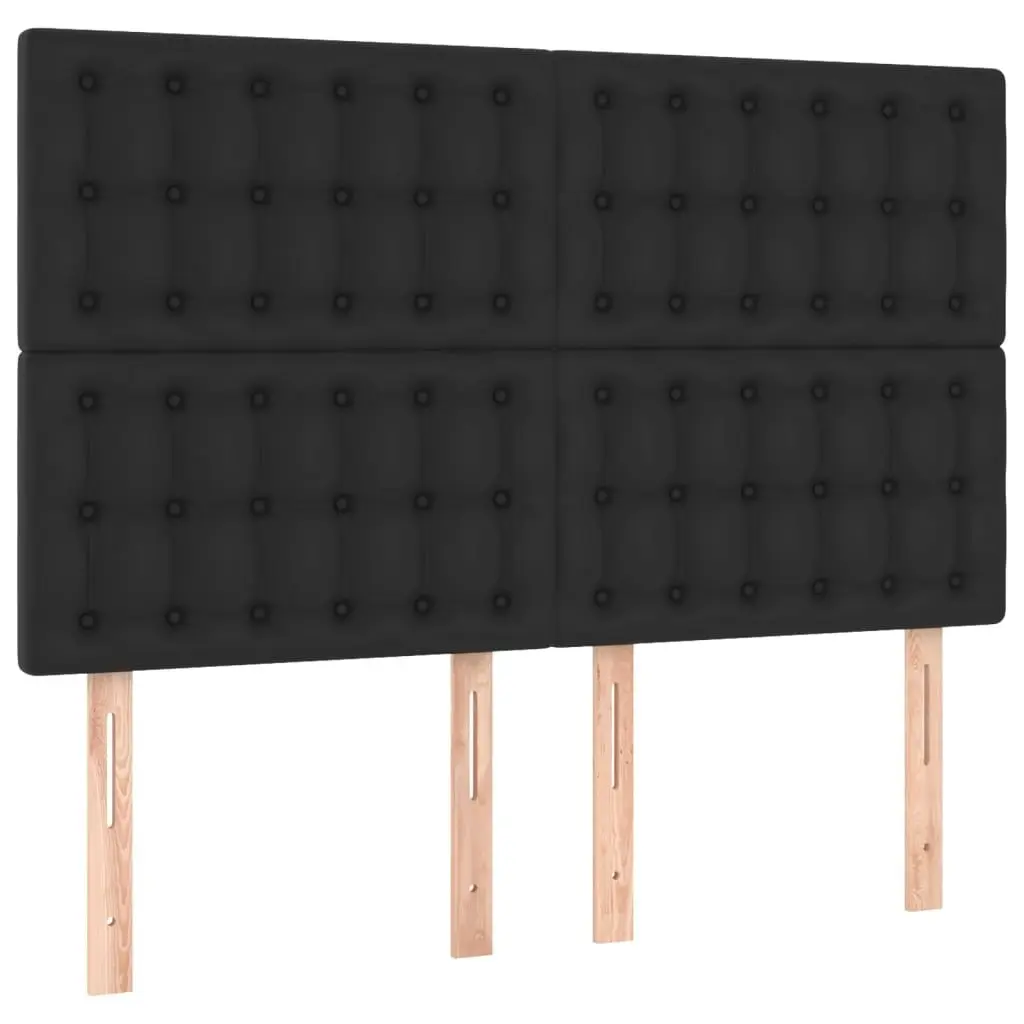 LED Headboard Black 144x5x118/128 cm Faux Leather 3122514