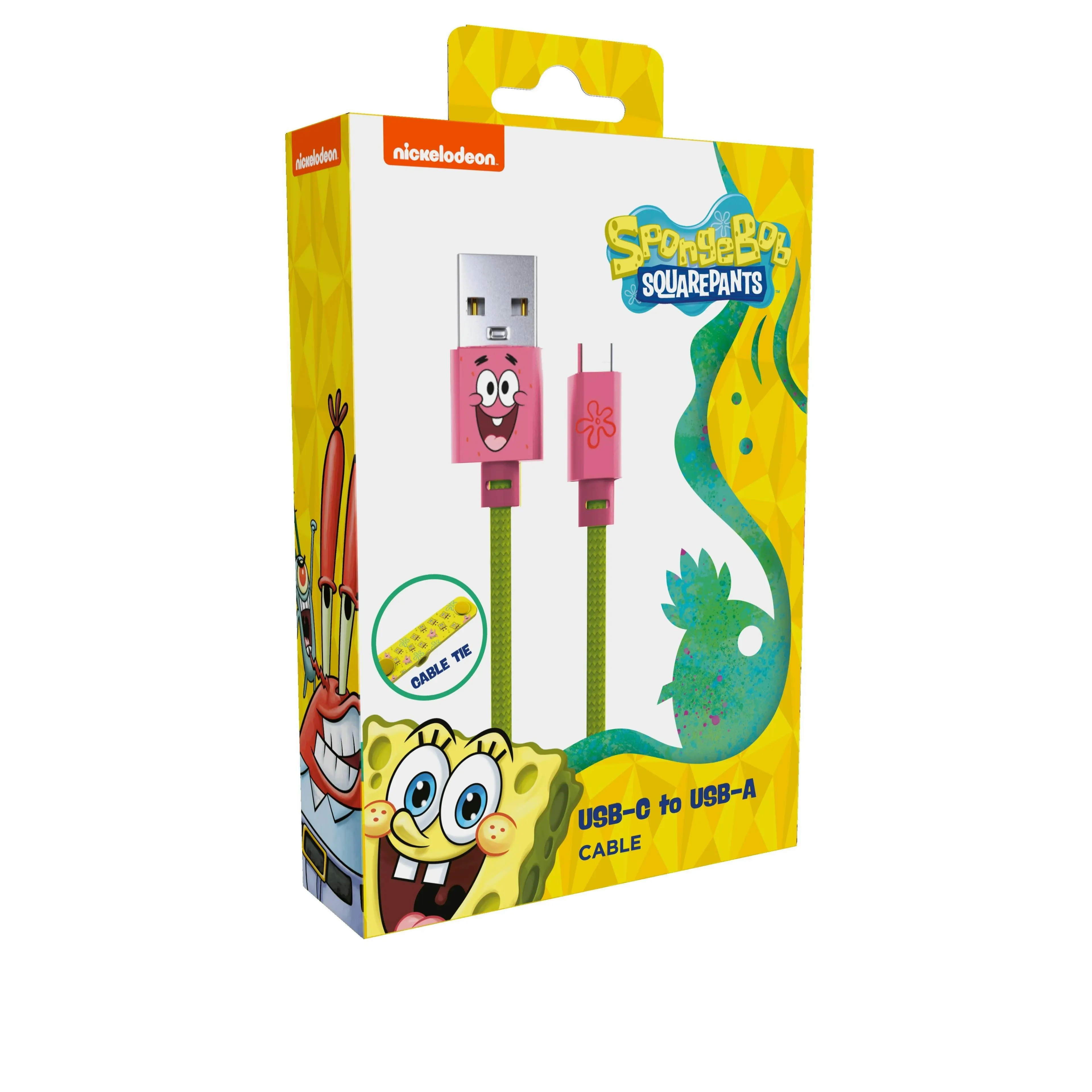 SpongeBob Patrick 1M USB-C to USB-A Fast Charge Cable Nickelodeon