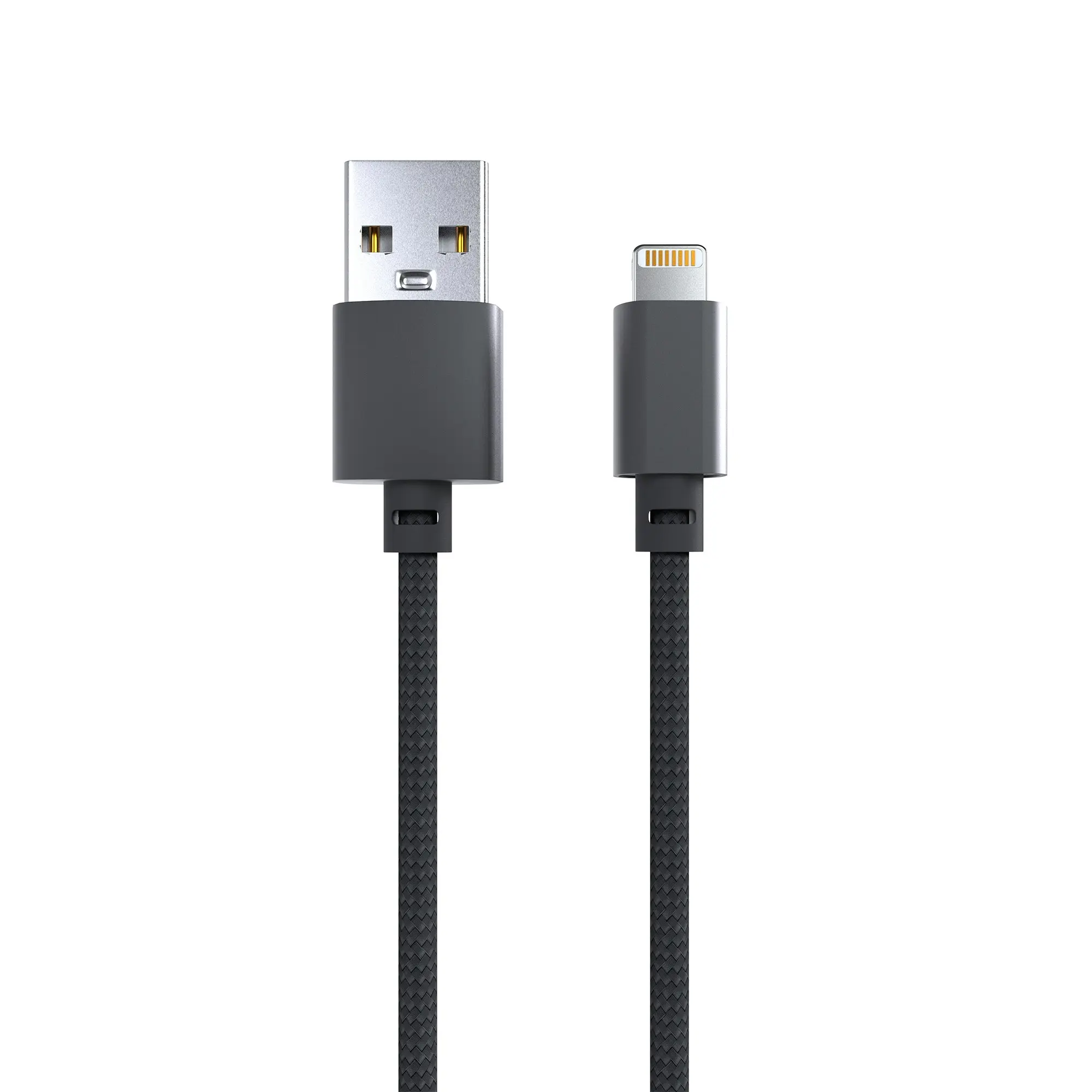 Laser 2m MFi Lightning to USB-A Cable 2 Pack Nylon Braid Silver/Black