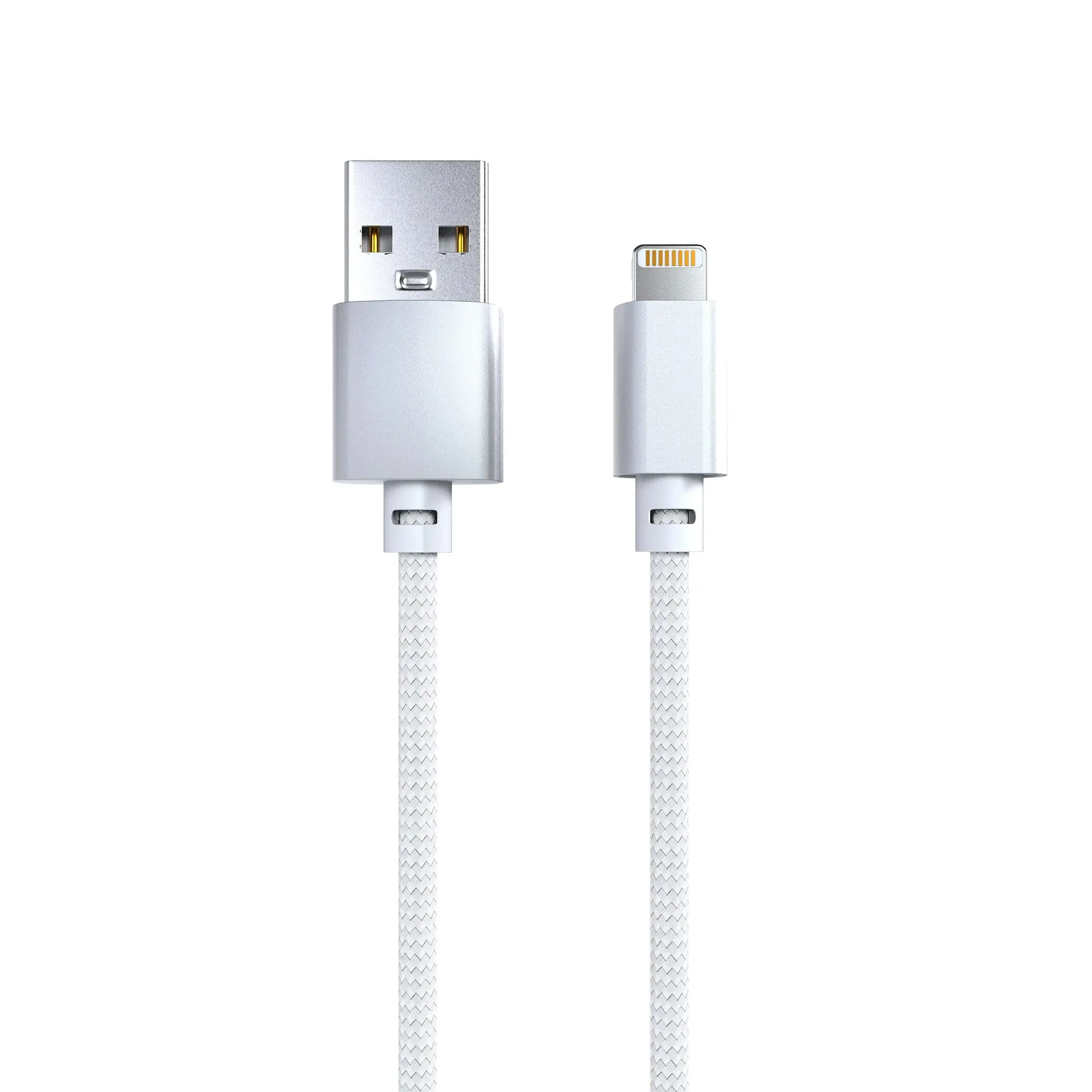 Laser 2m MFi Lightning to USB-A Cable 2 Pack Nylon Braid Silver/Black