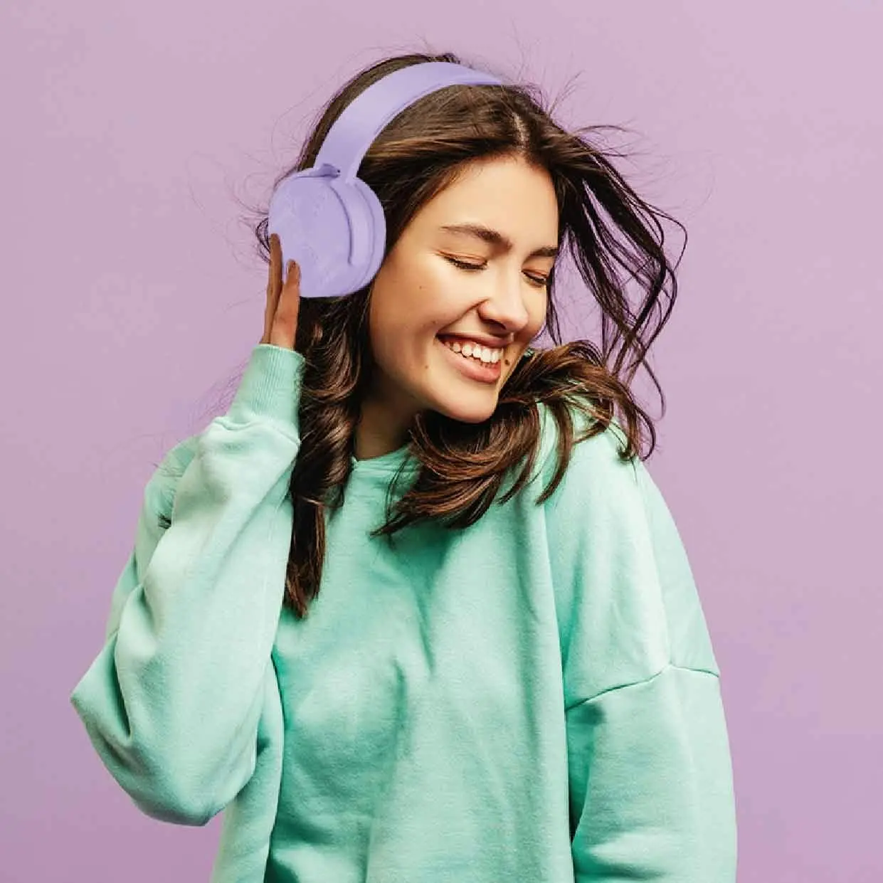 Laser Bluetooth 5.3 Wireless Headphones Purple Foldable 15Hr Battery