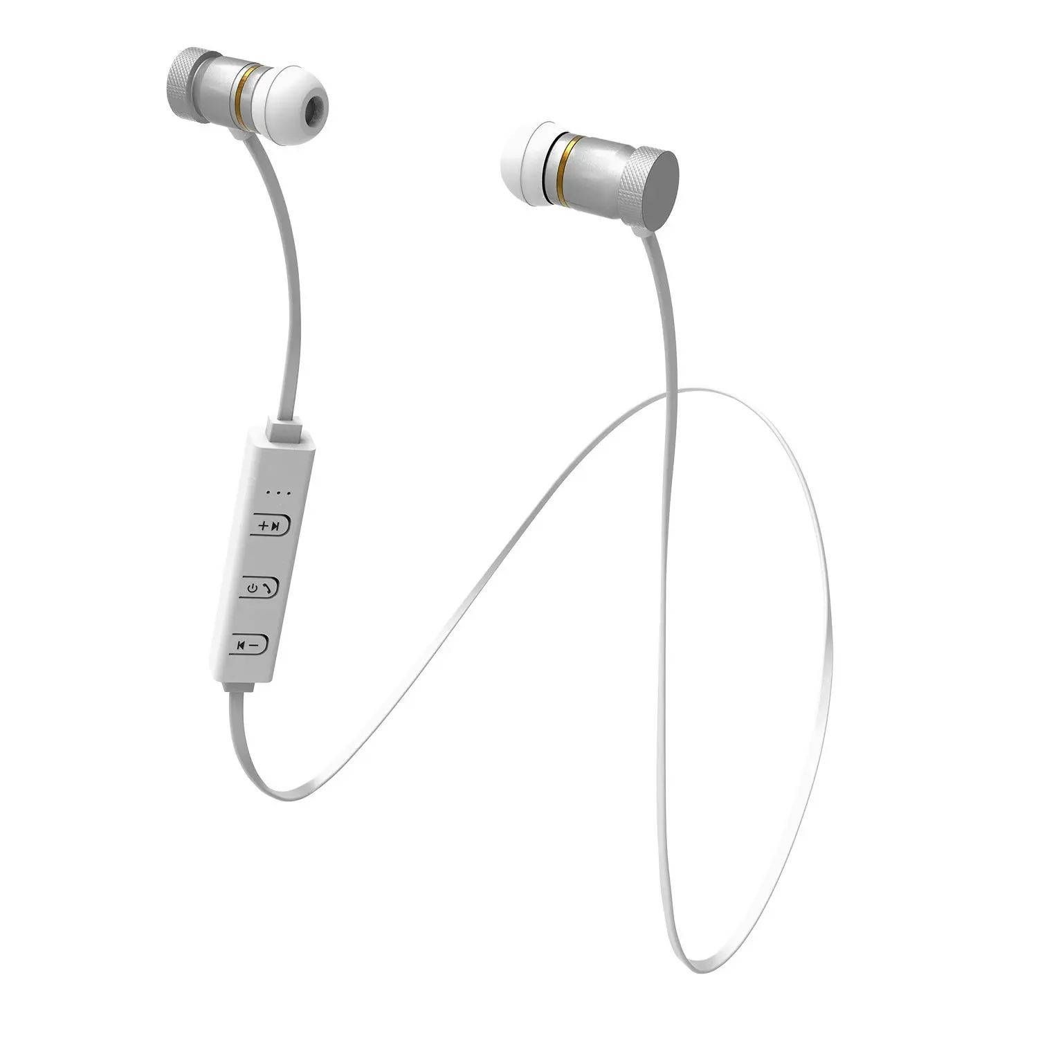 Laser Wireless Bluetooth Earphones - White, Long Battery