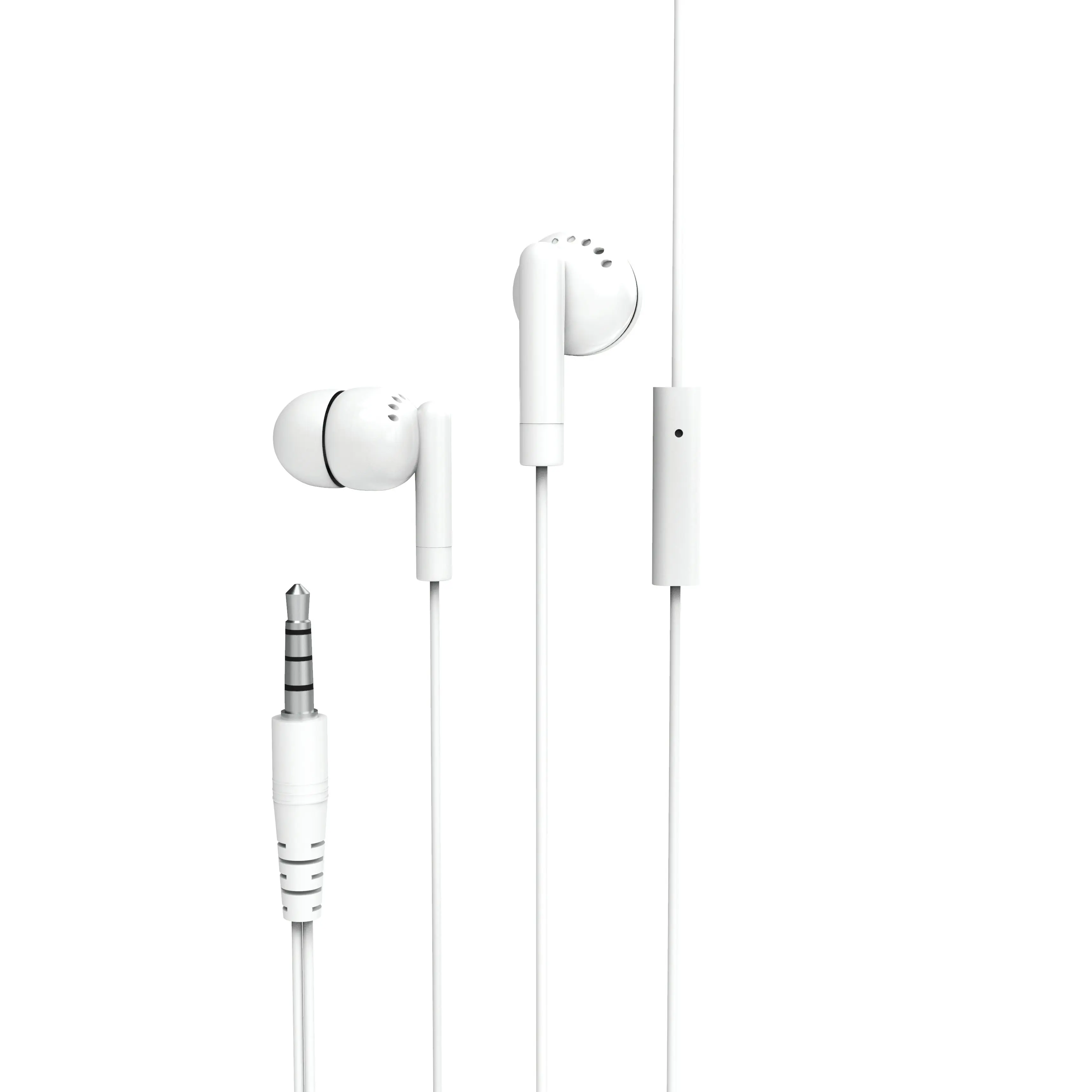 Laser Earbud Headphone with Mic in White