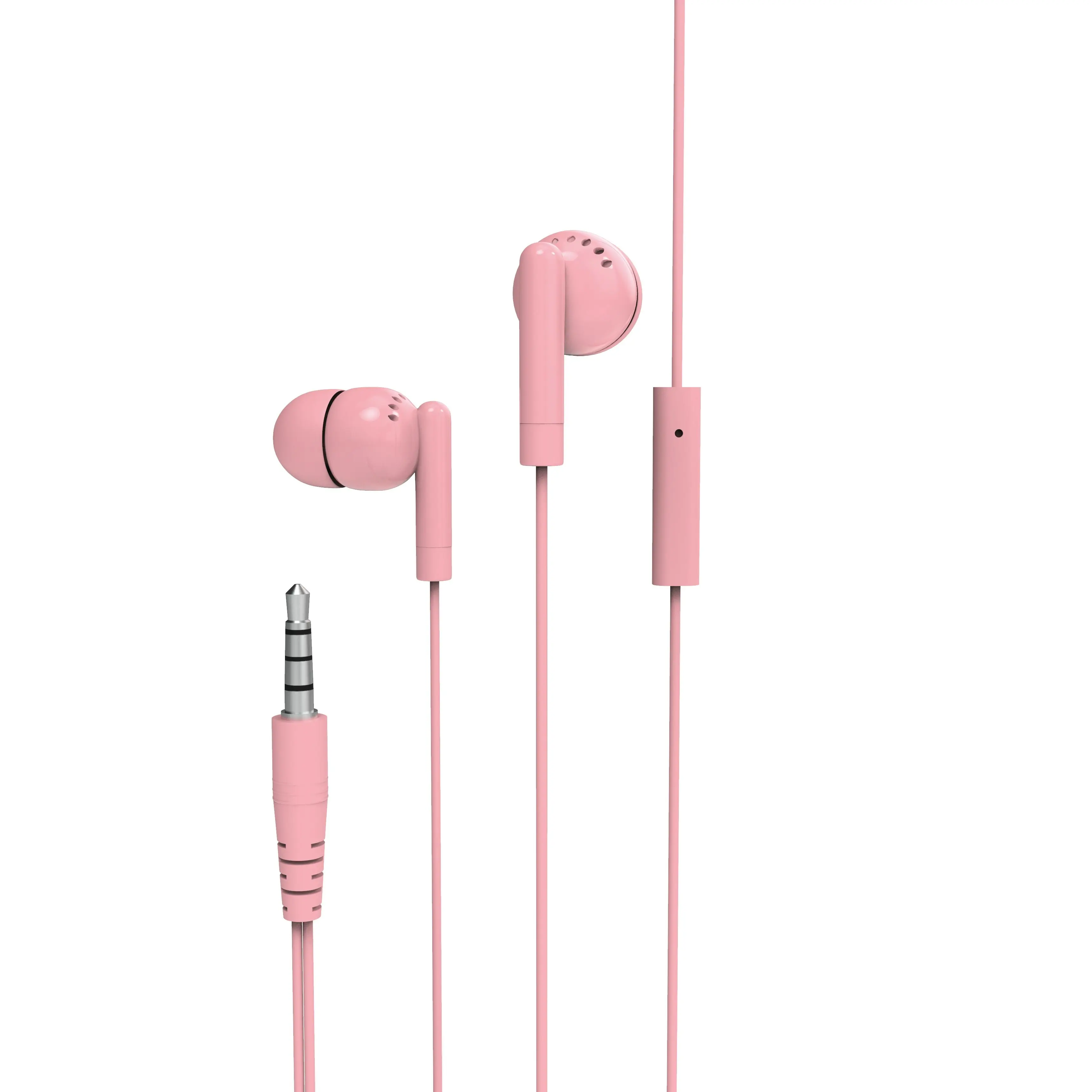 Laser Earbud Headphones with Mic in Rose Quartz 3.5mm