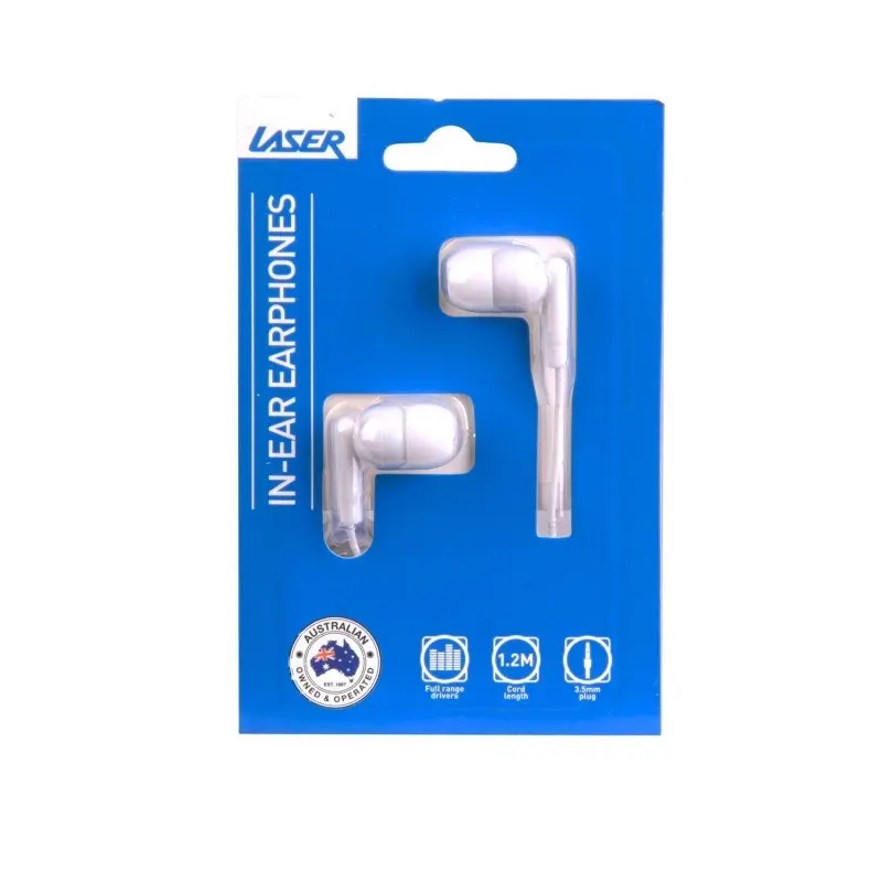 Laser Earbud Headphone in White