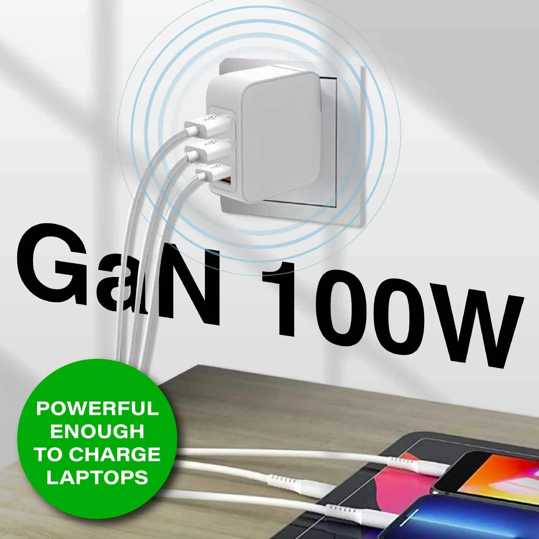 Laser 100W PD 4-Port GaN Charger - Fast USB Charging for Laptop Desktop iPhone