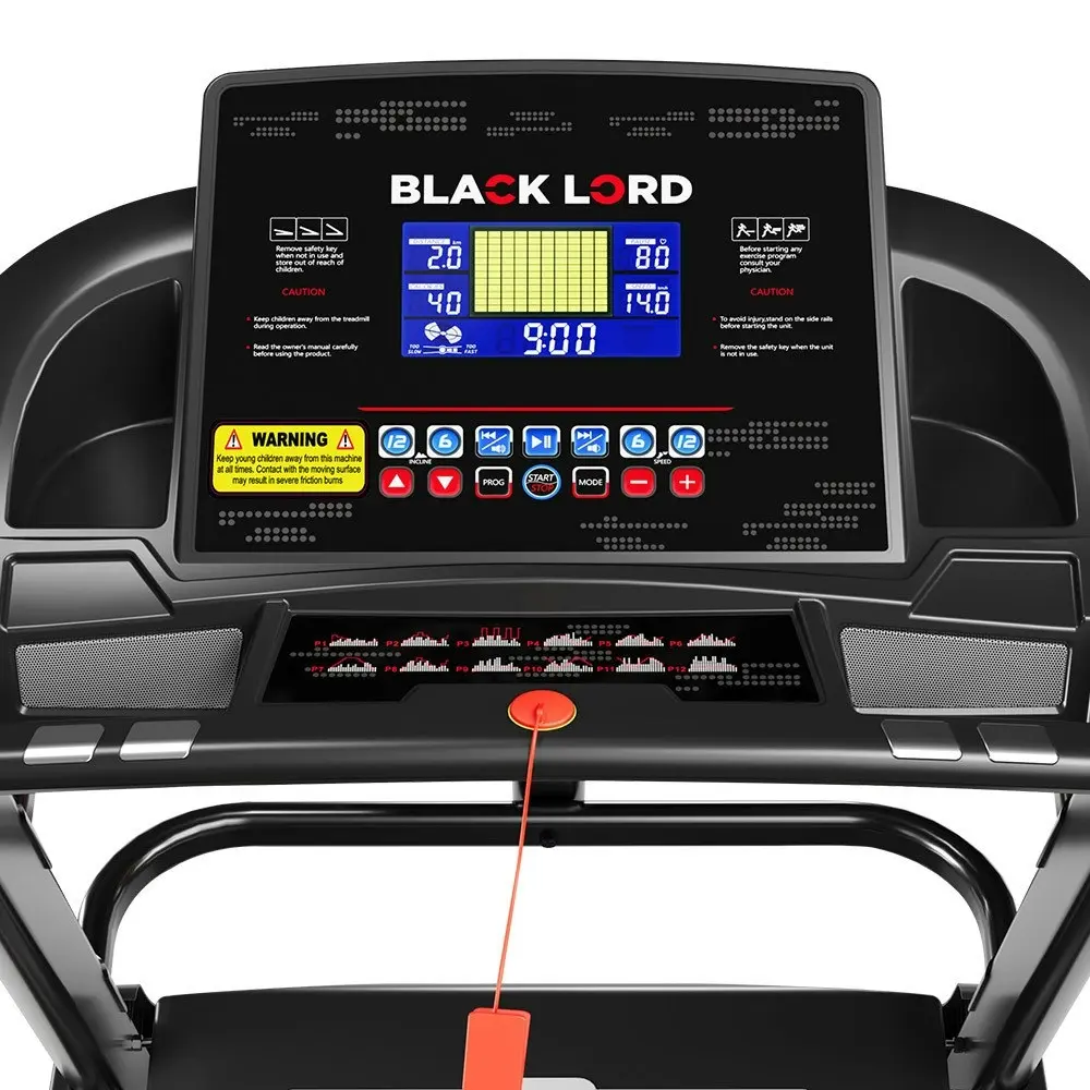 Black Lord Treadmill Electric Auto Incline Home Gym Exercise Machine 480MM