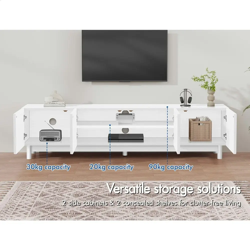 Alfordson Entertainment Unit 180cm TV Cabinet Stand White