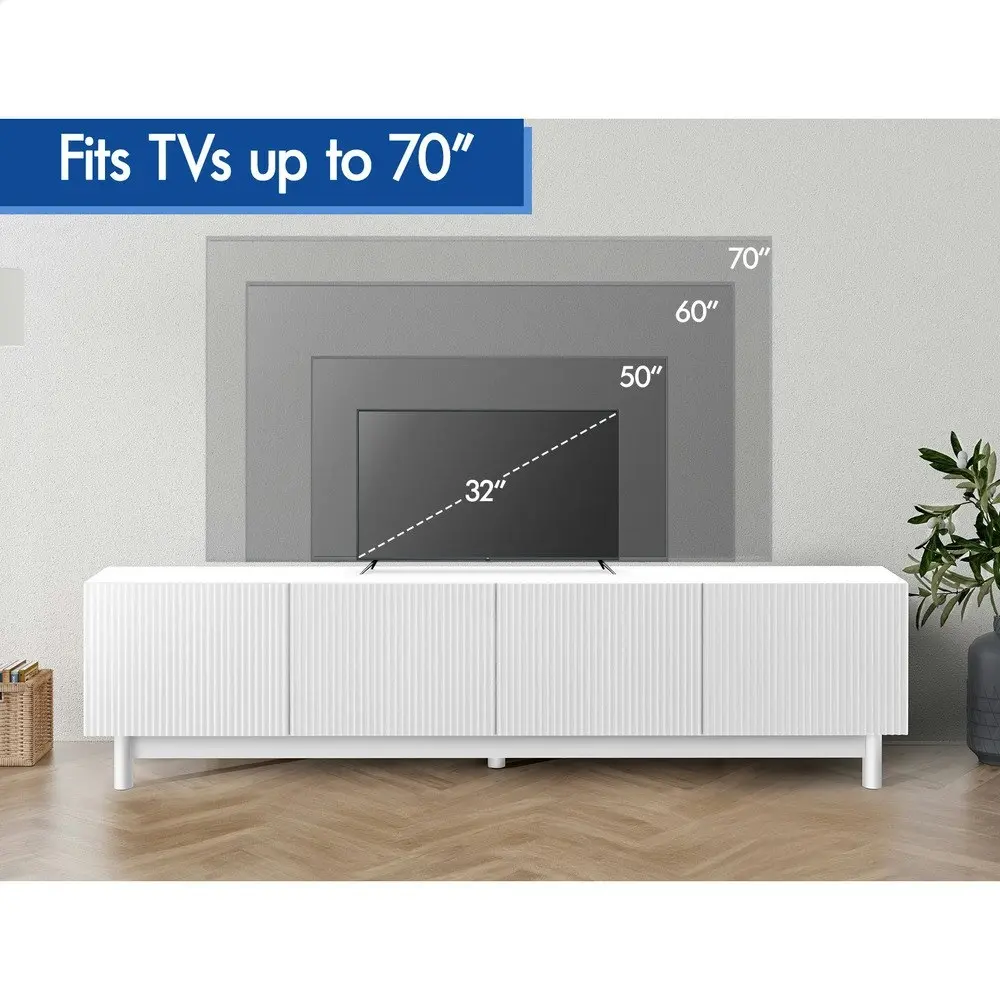 Alfordson Entertainment Unit 180cm TV Cabinet Stand White