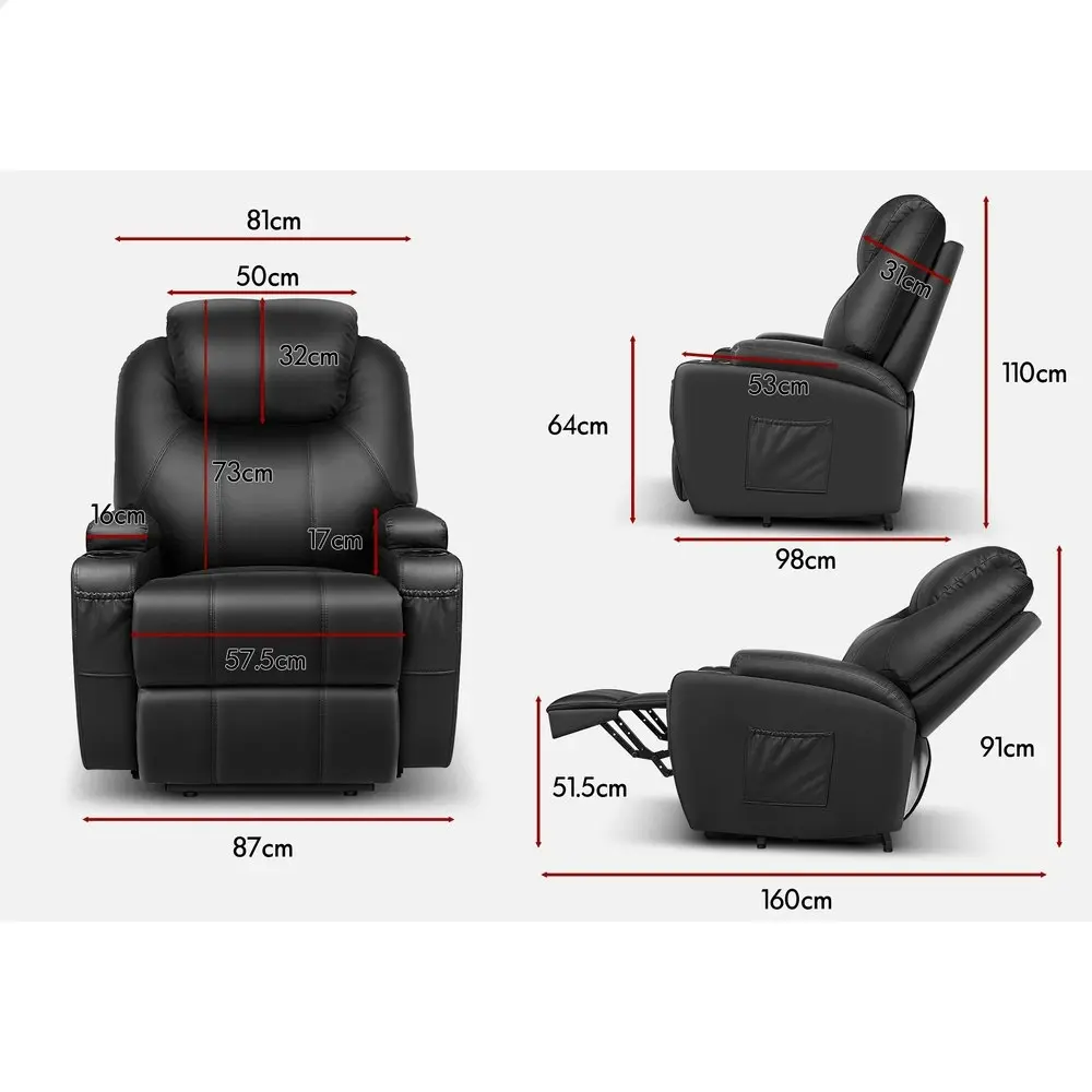 Alfordson Recliner Chair Electric Lift Heated Massage Armchair Lounge Sofa