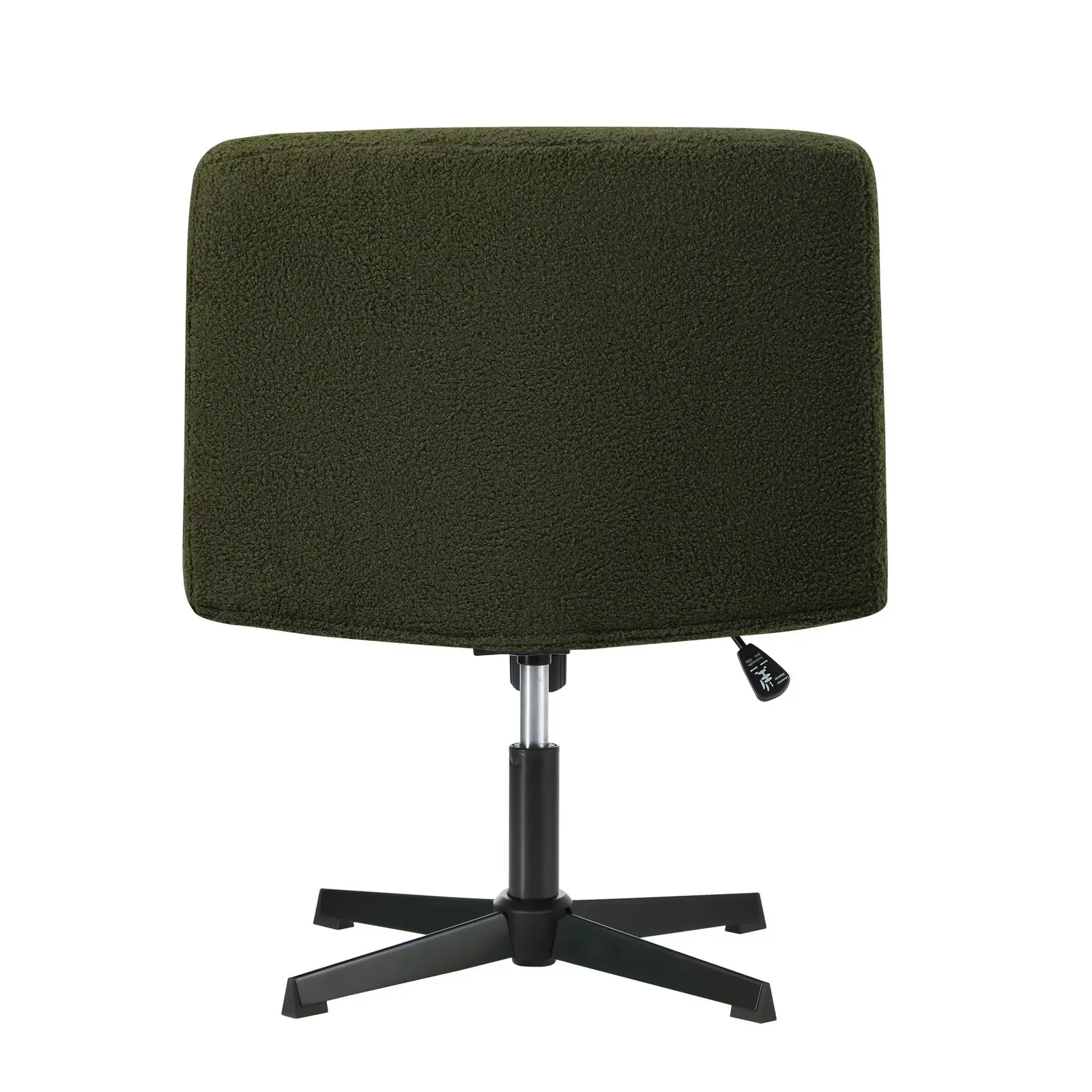 Oikiture Mid Back Armless Office Desk Chair Wide Seat No Wheels Boucle Green