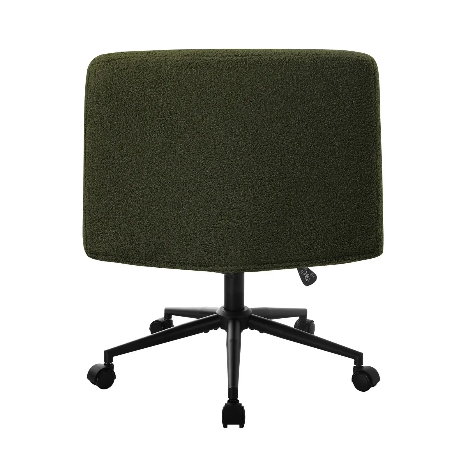 Oikiture Mid Back Armless Office Desk Chair Wide Seat with Wheels Boucle Green