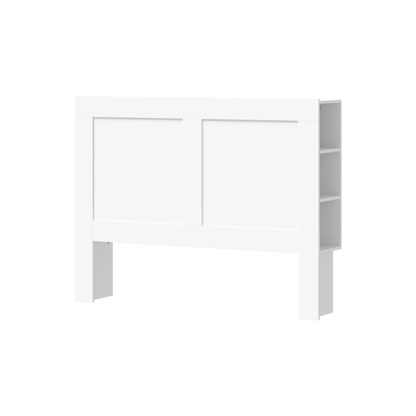 Oikiture Headboard Bed Head Double Size Bedhead with Storage Shelves White