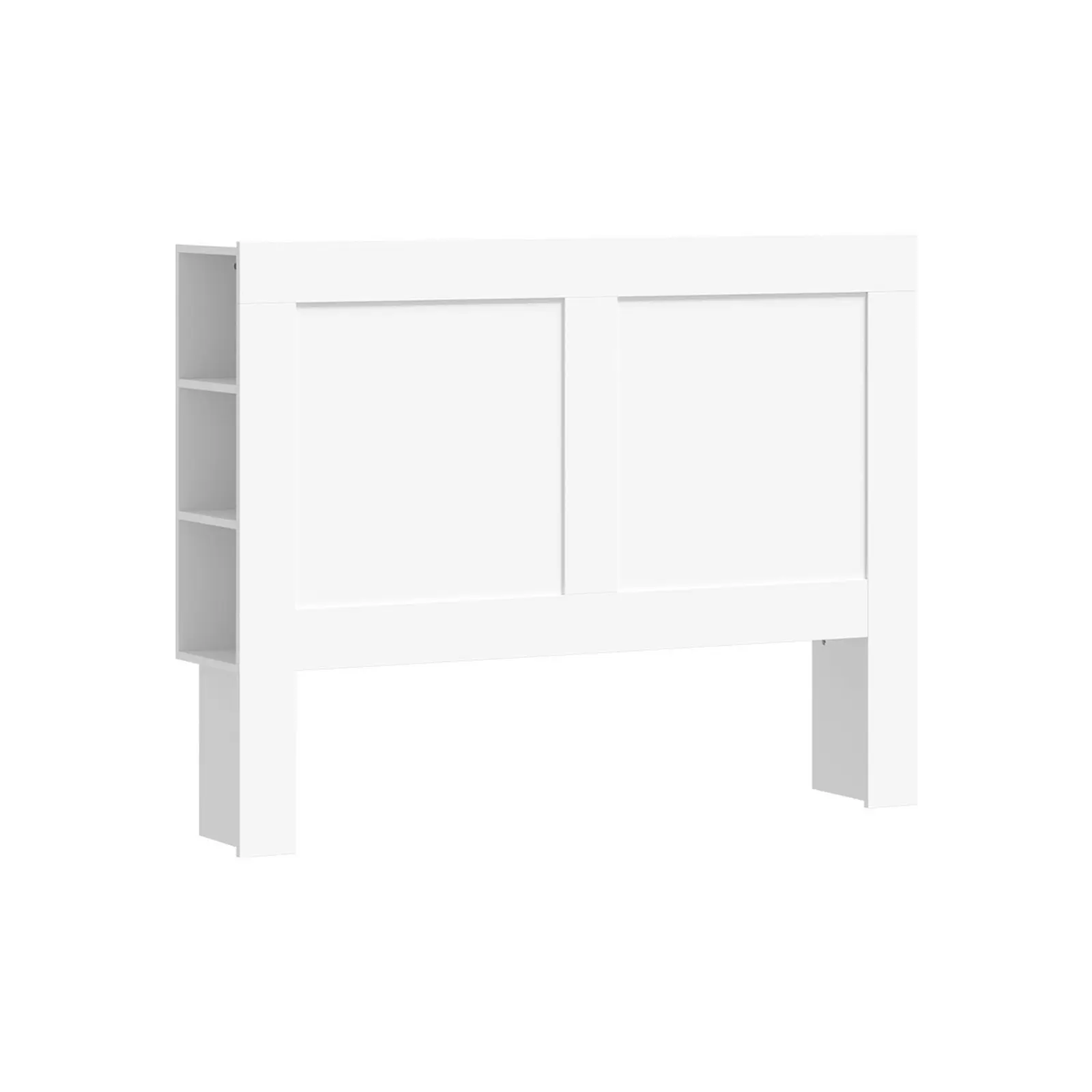 Oikiture Headboard Bed Head Double Size Bedhead with Storage Shelves White