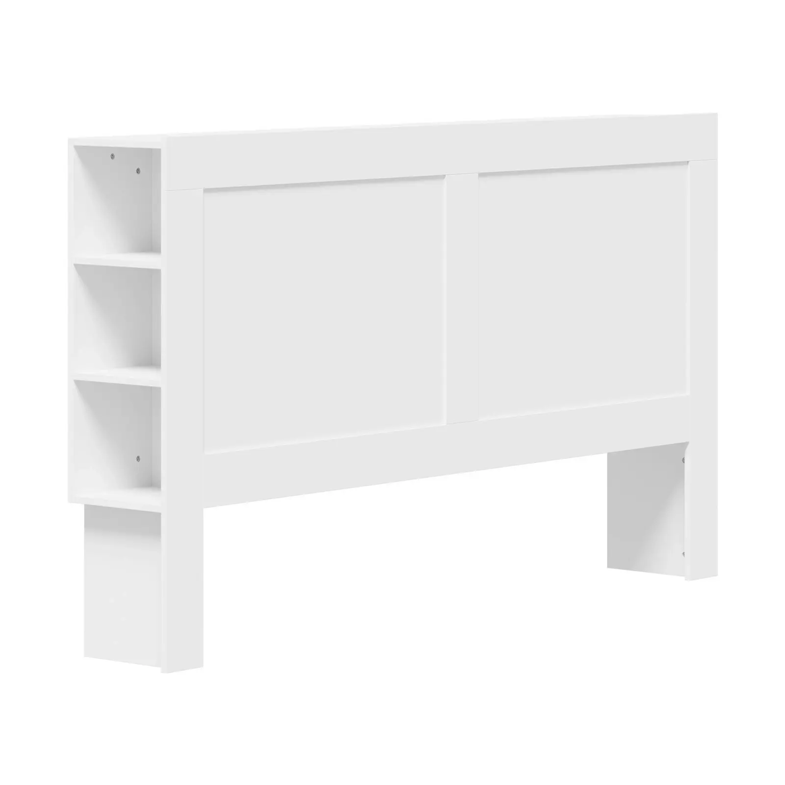 Oikiture Headboard Bed Head King Size Bedhead with Storage Shelves White