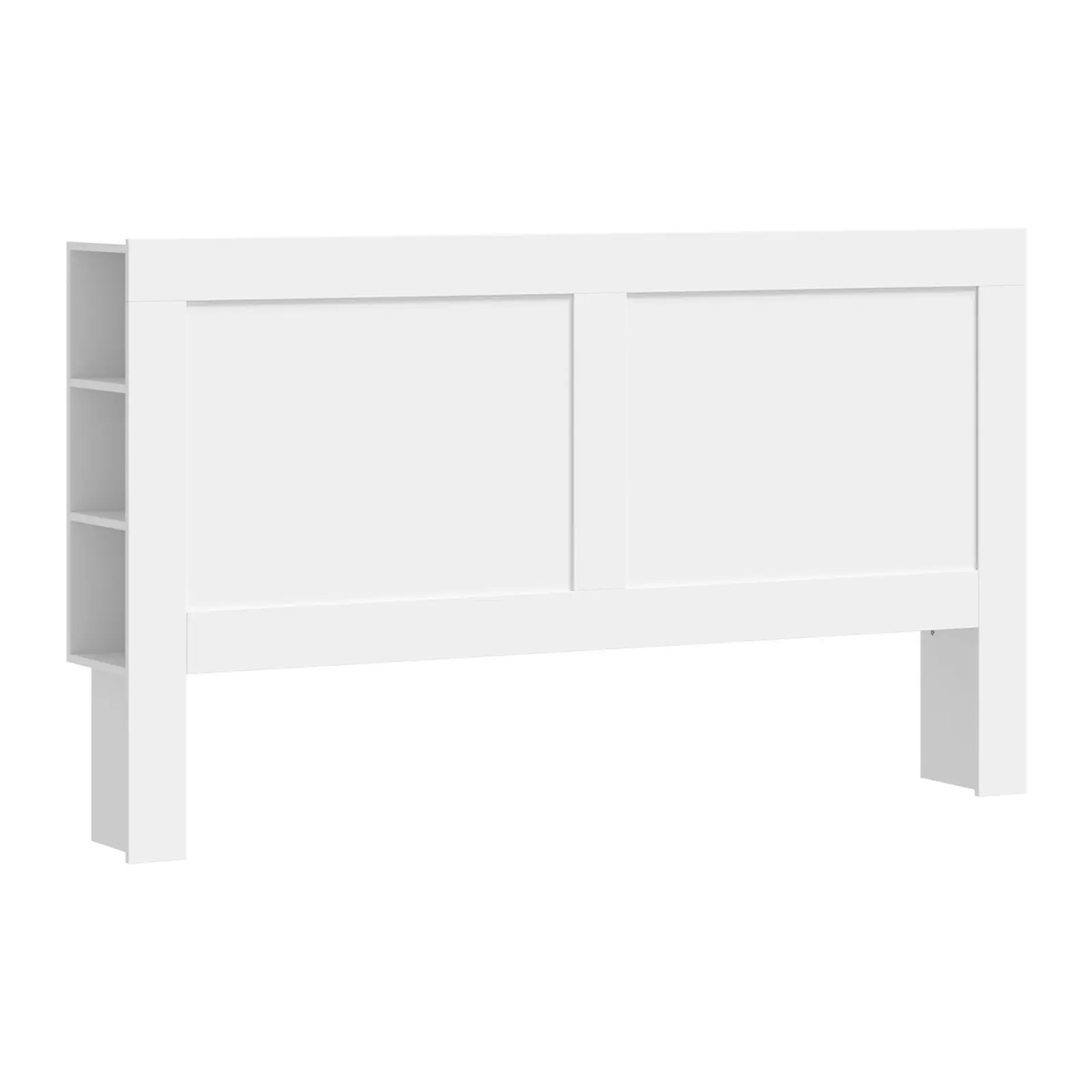 Oikiture Headboard Bed Head King Size Bedhead with Storage Shelves White