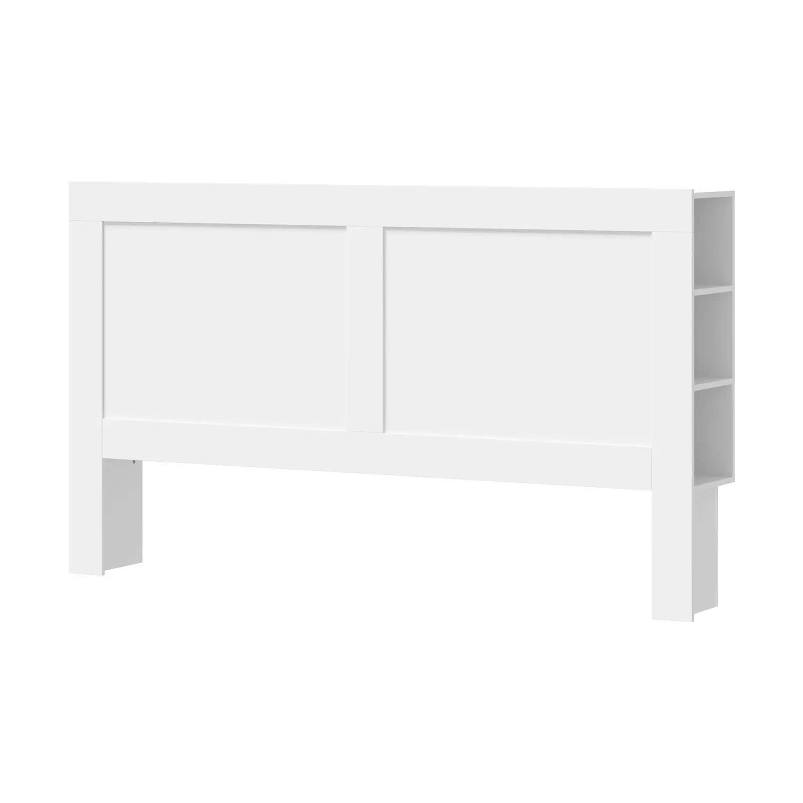 Oikiture Headboard Bed Head King Size Bedhead with Storage Shelves White