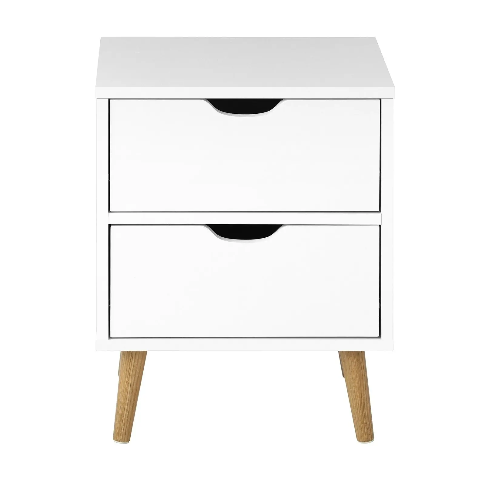 Oikiture Bedside Tables Set of 2 Side Table Nightstand Storage Cabinet White