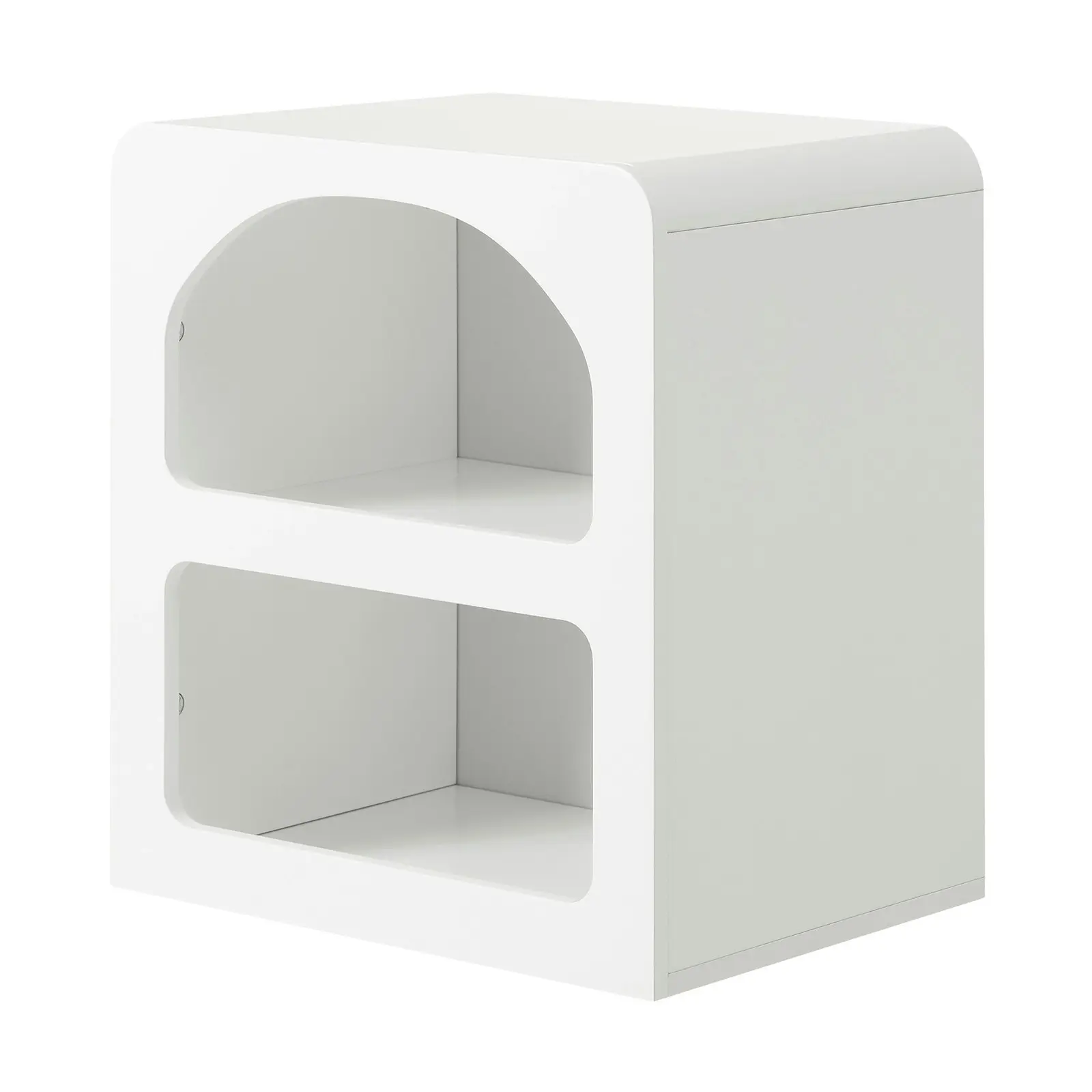 Oikiture Bedside Tables Set of 2 Display Shelf Storage Cabinet Nightstand White