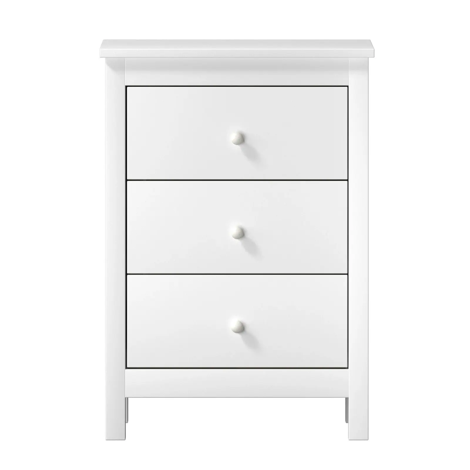 Oikiture Bedside Tables Set of 2 Nightstands Storage Cabinet 3 Drawers White