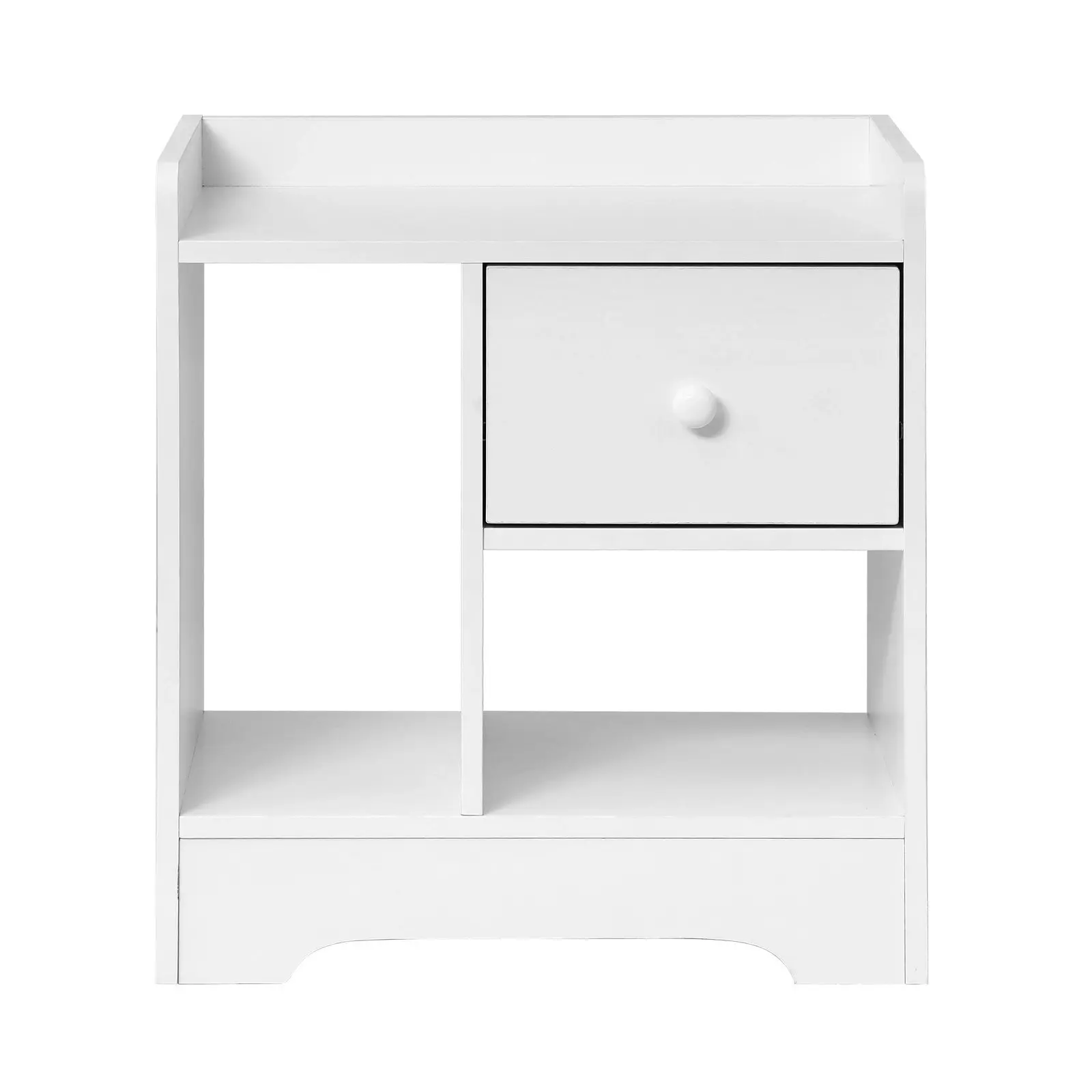 Oikiture Bedside Tables Set of 2 Side Table Nightstand Storage Shelf White