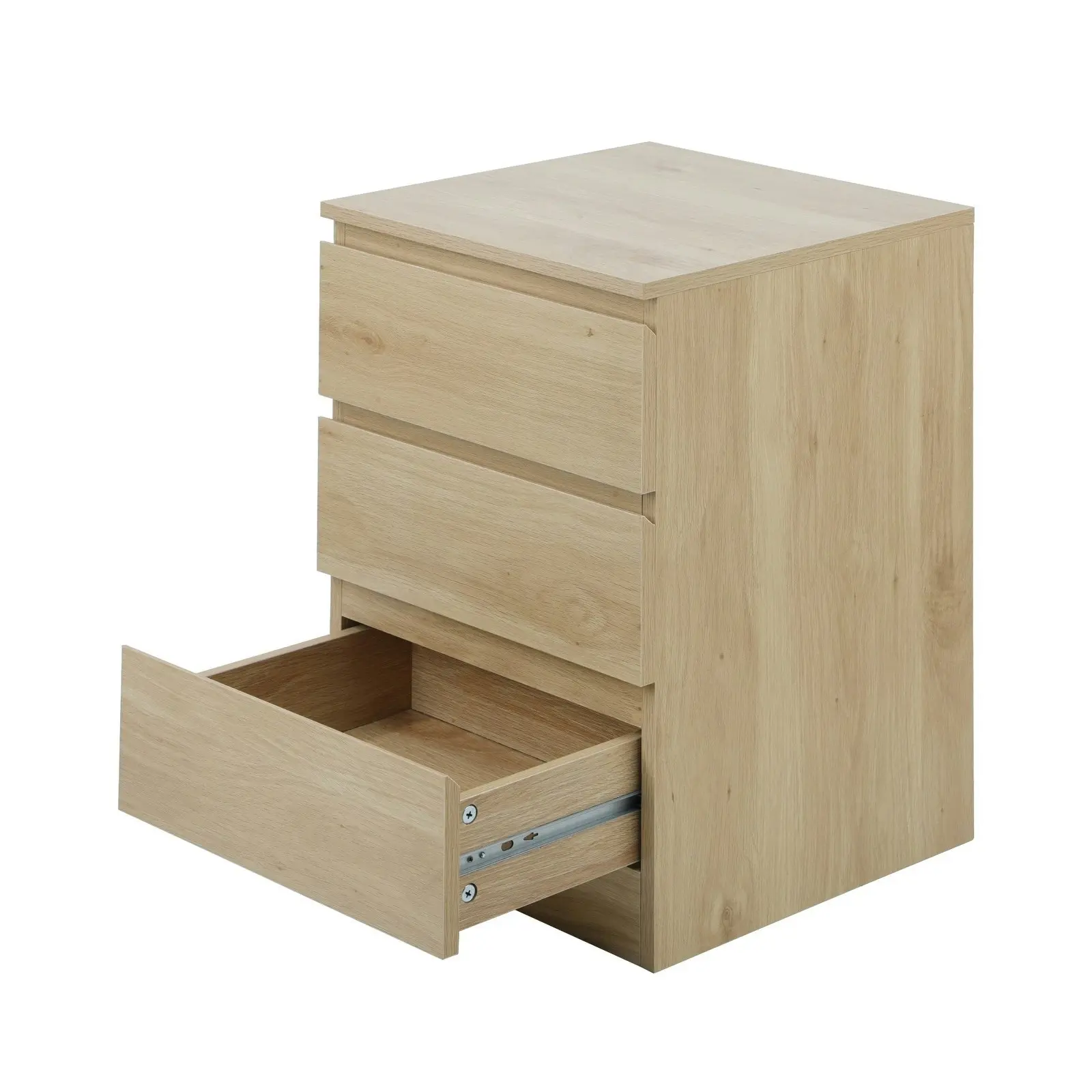 Oikiture Bedside Tables Set of 2 Side Table Storage Cabinet Nightstand Natural