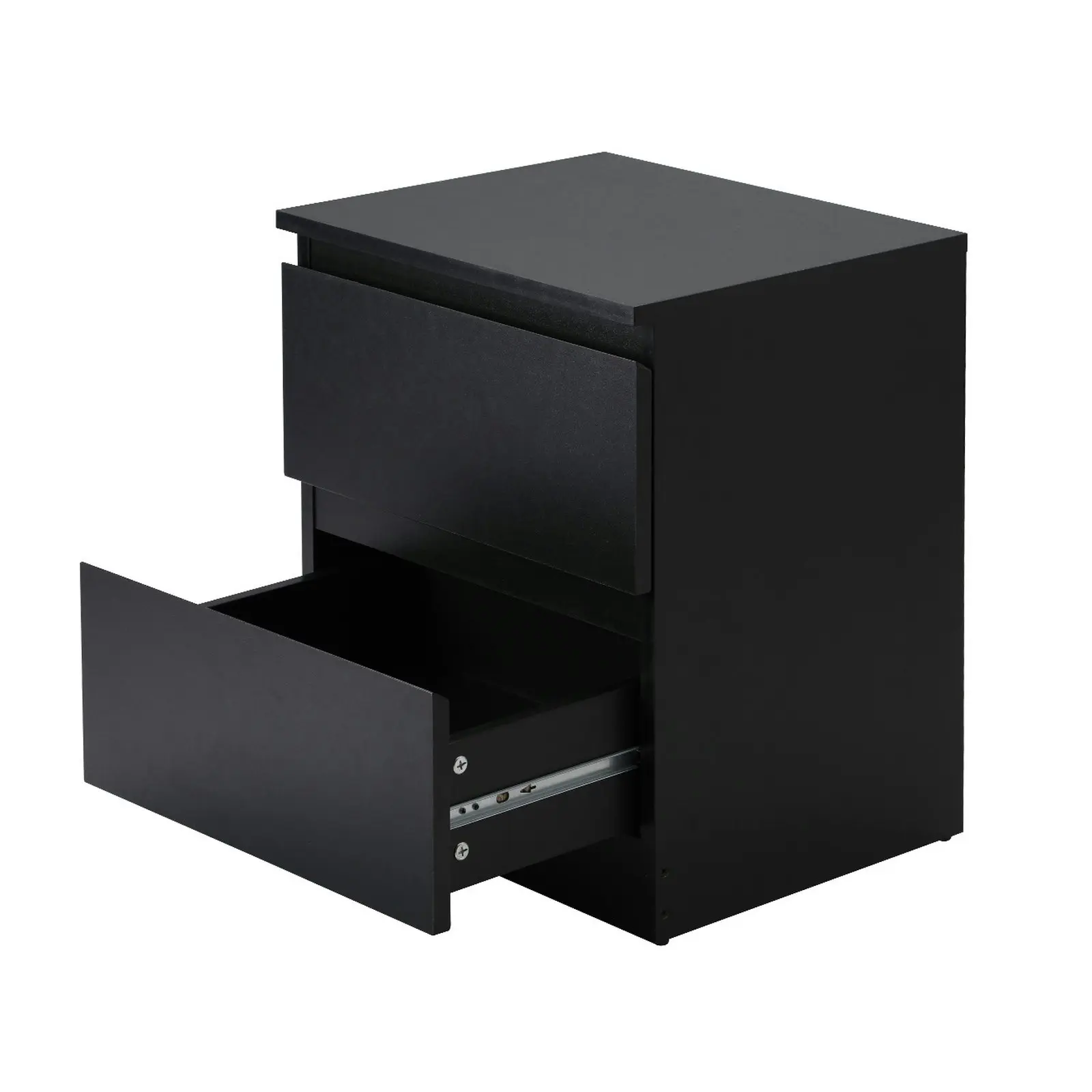 Oikiture Bedside Tables Set of 2 Nightstand Side End Table Storage Cabinet Black